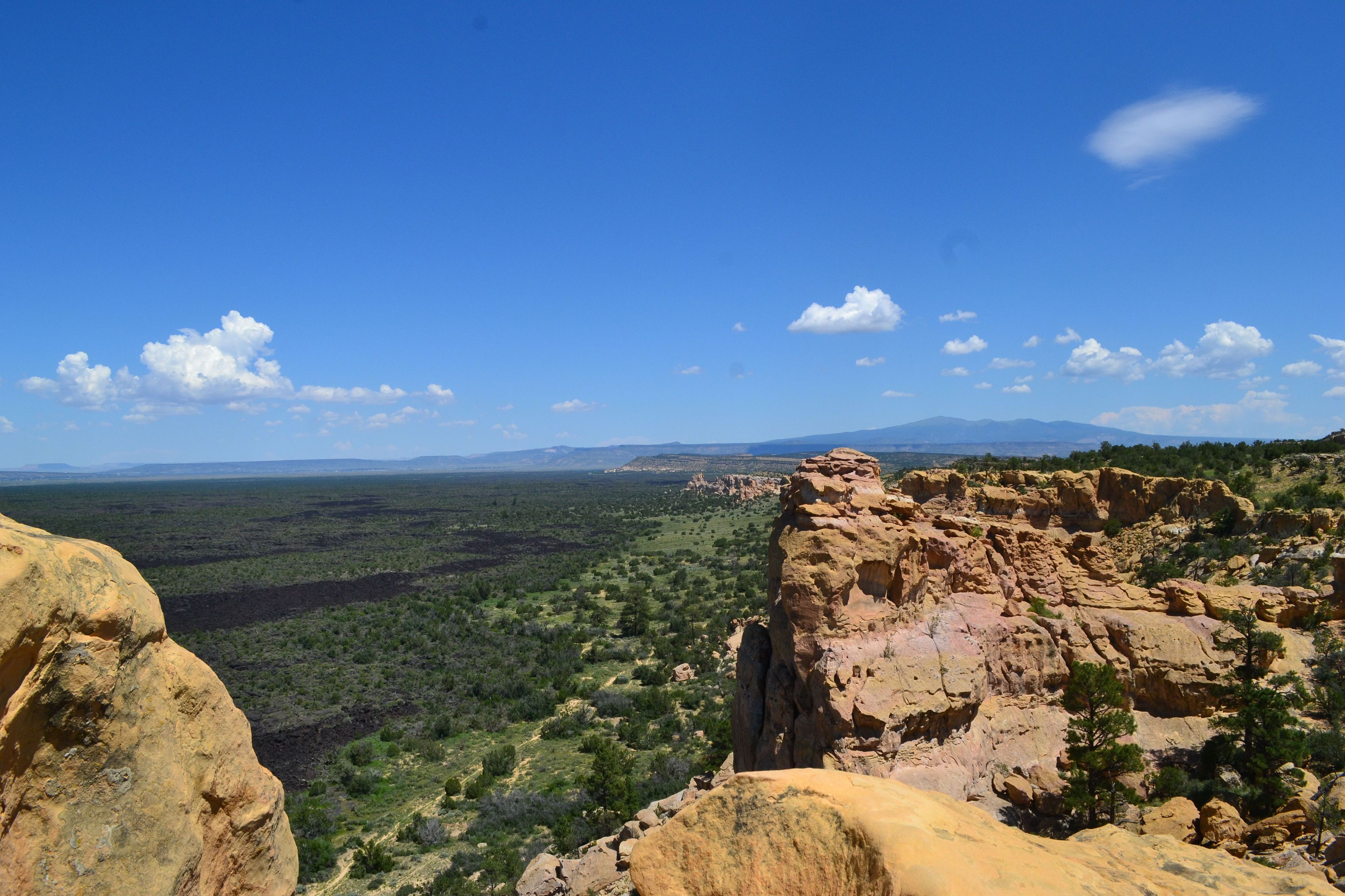 A vast expanse of lava fields as seen from Sandstone Bluffs Overlook