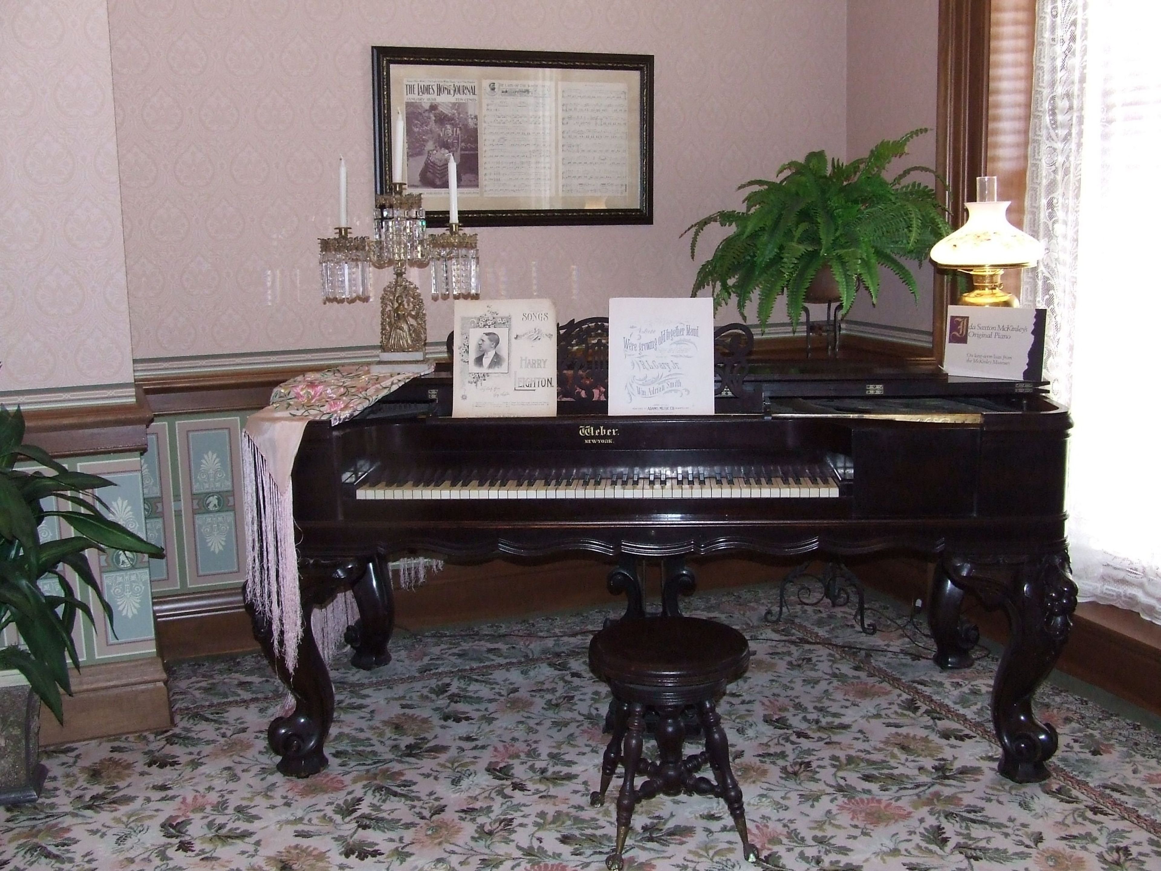 Ida Saxton's original piano is just one of many items belonging to President McKinley and First Lady Ida McKinley.