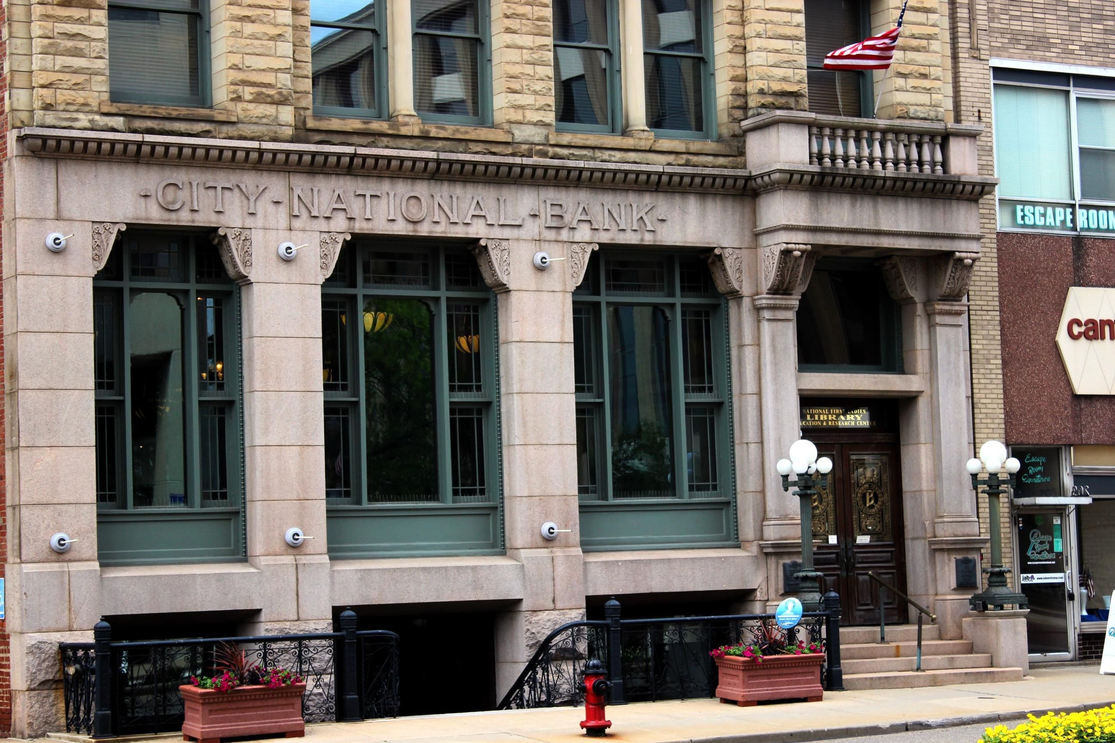 The education center is is the historic City National Bank building.