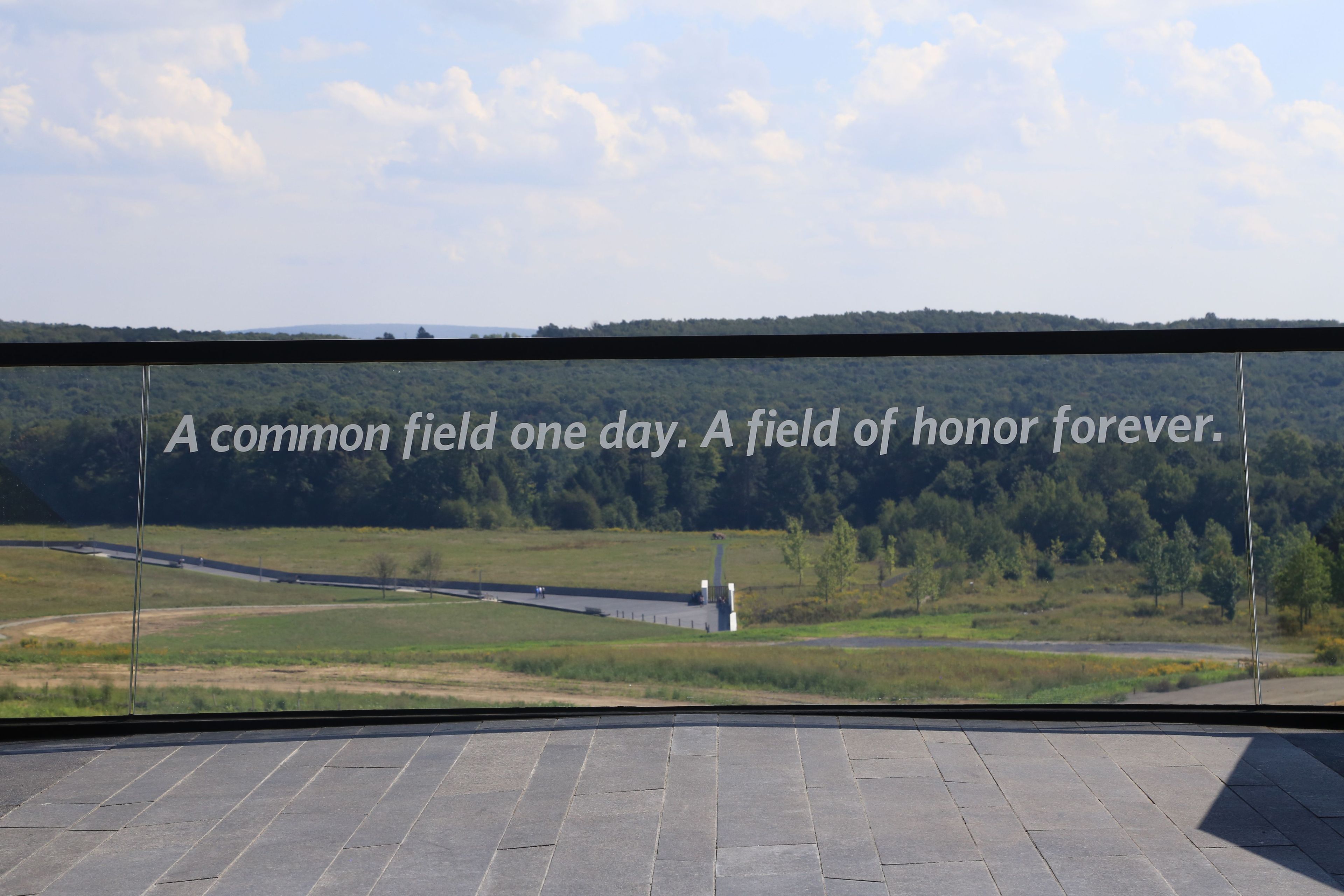 View of the Memorial Plaza from the Flight Path Overlook