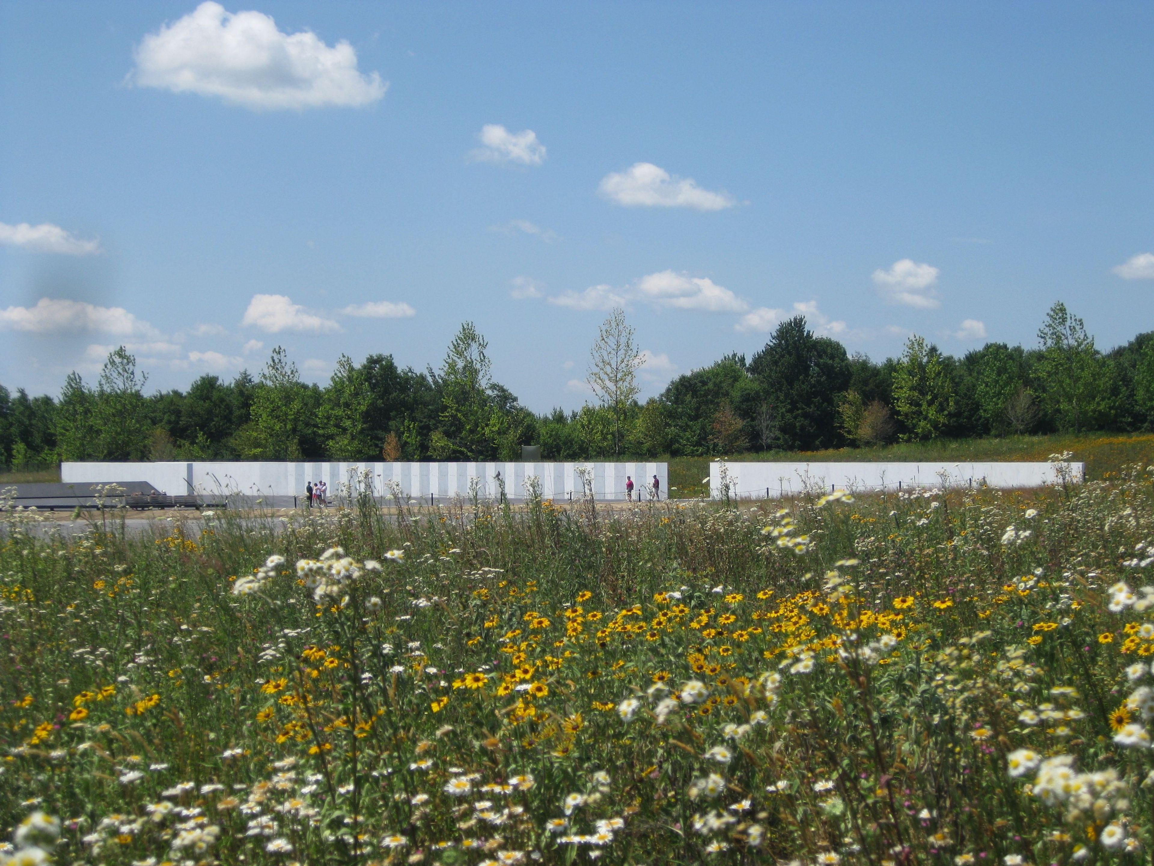 Wildflower field at the Memorial Plaza at the crash site