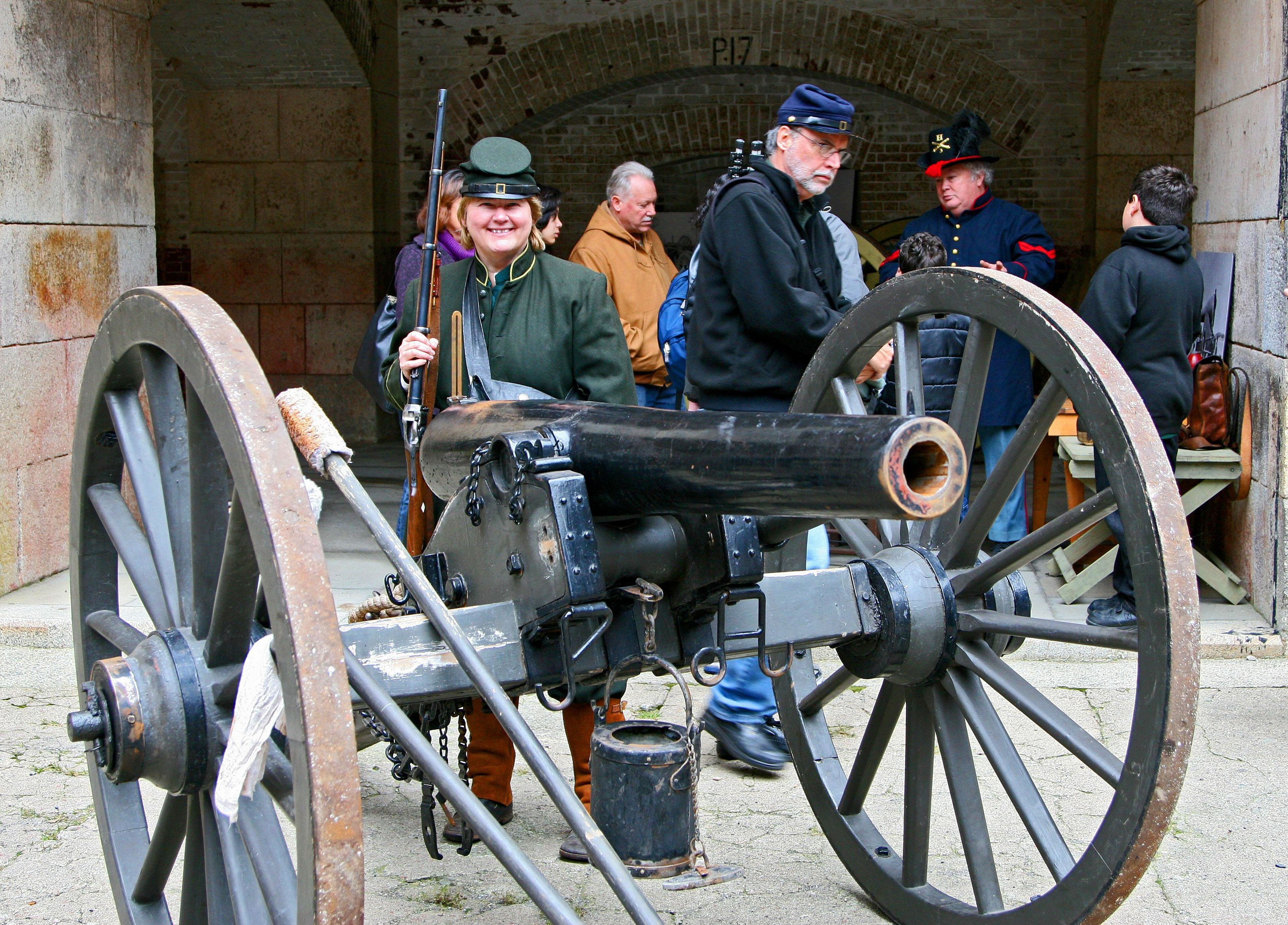 Visitors can interact with Civil War re-enactors twice in January and August at the Fort.