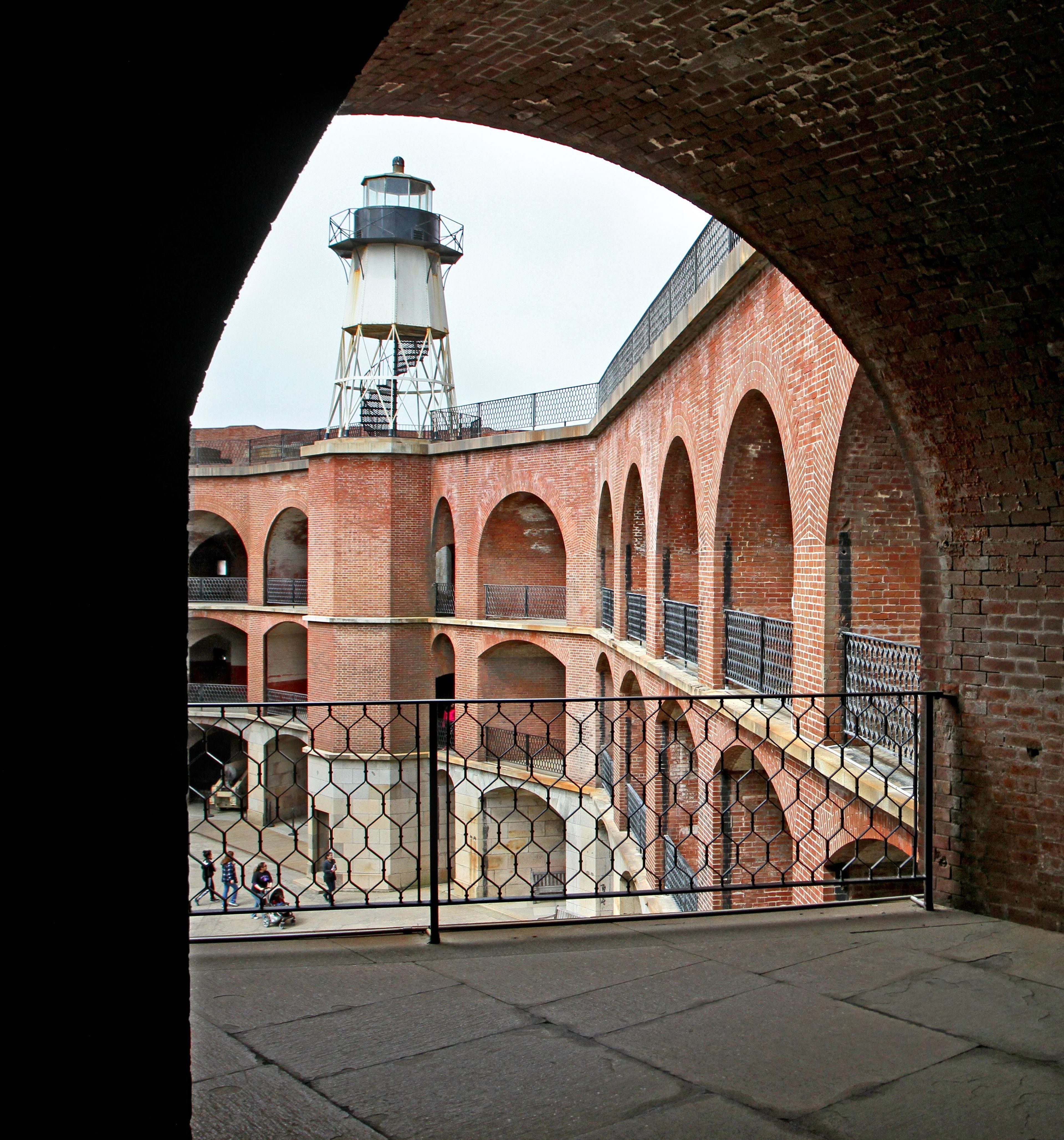 Fort Point has a historic lighthouse mounted on its top.