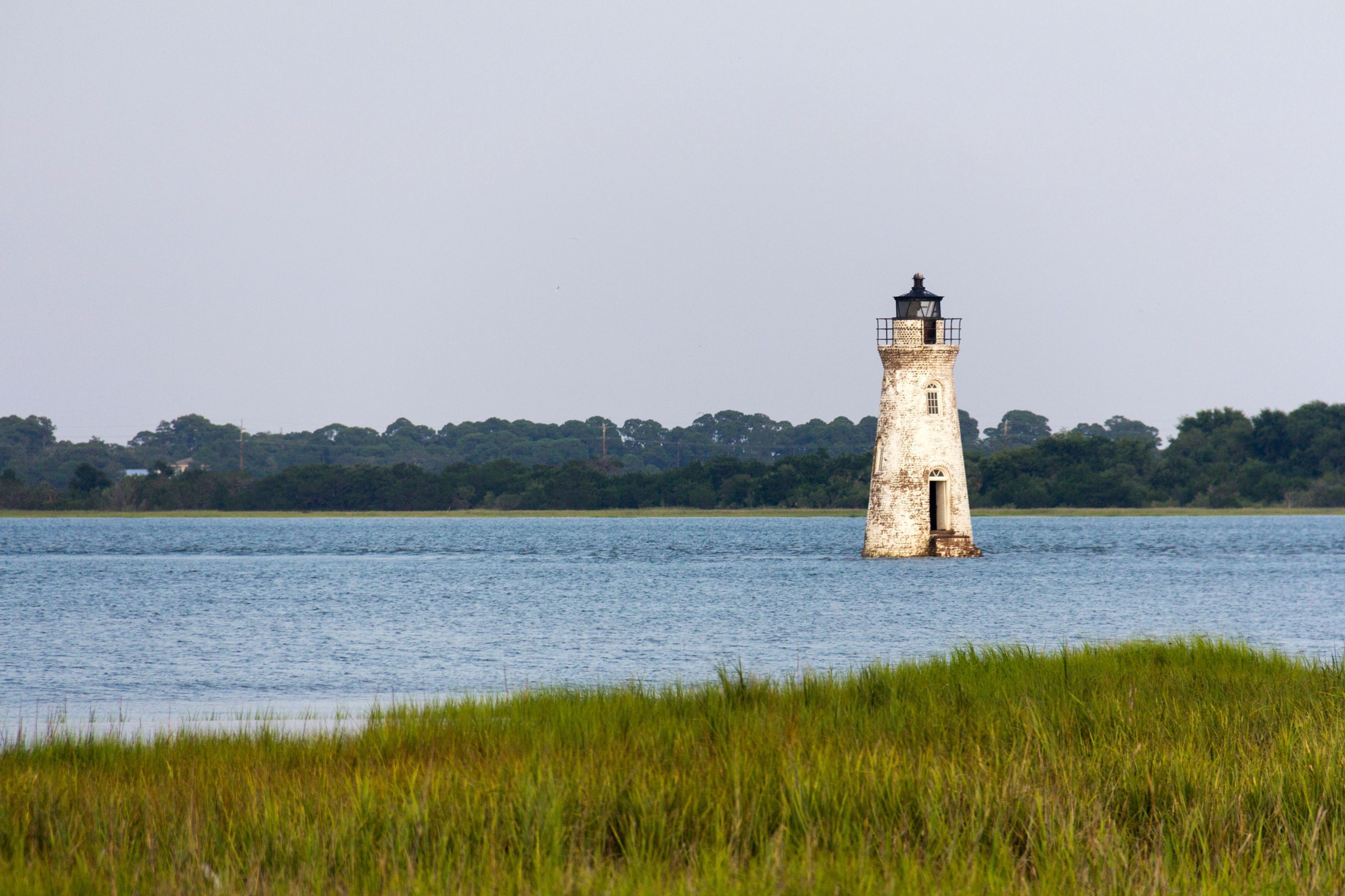 The Cockspur Island Lighthouse still stands guard over the south channel of the Savannah River and Fort Pulaski.