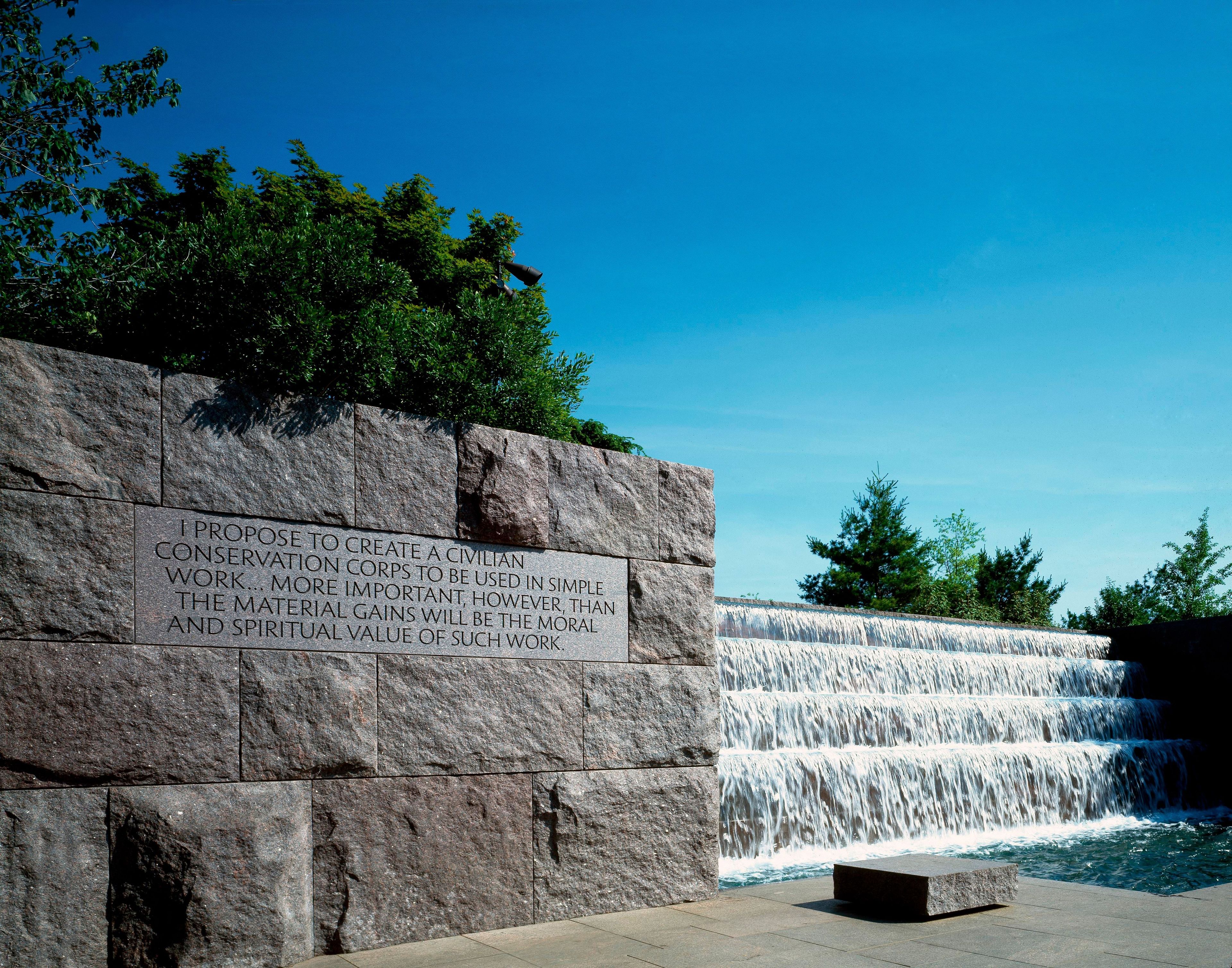 One of five main water features located in Room 2 at Franklin Delano Roosevelt Memorial