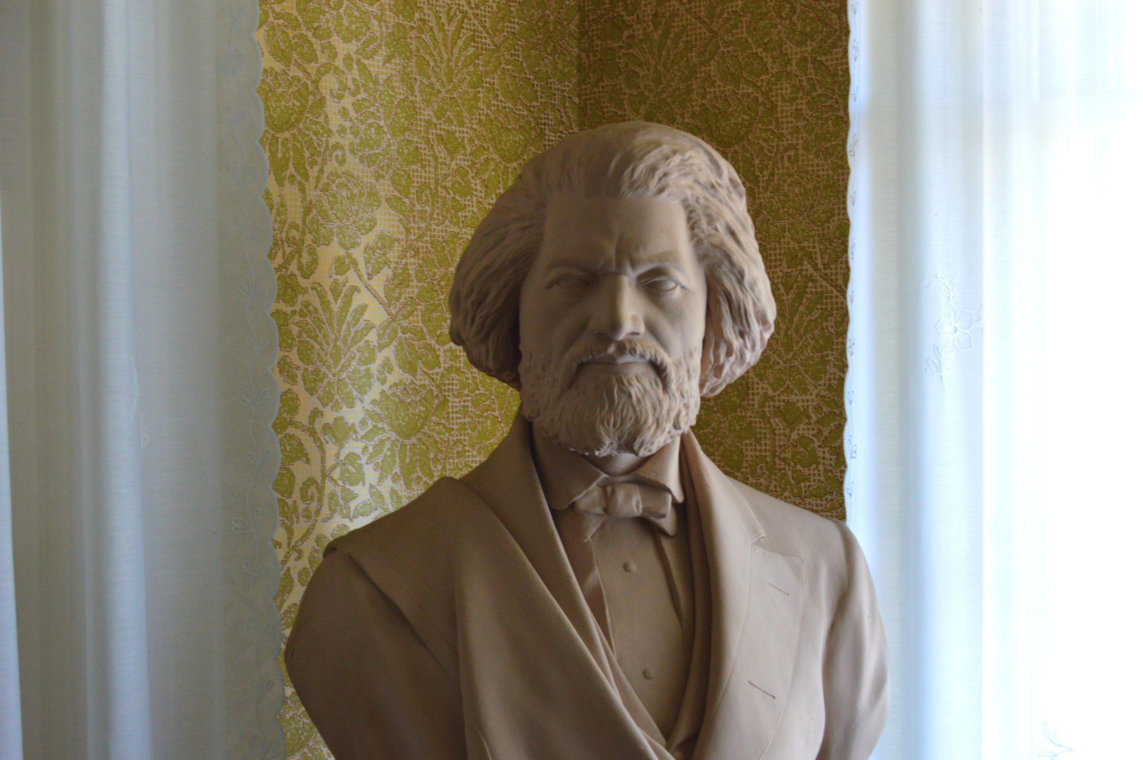 Hundreds of original objects, such as this bust, furnish the historic house.