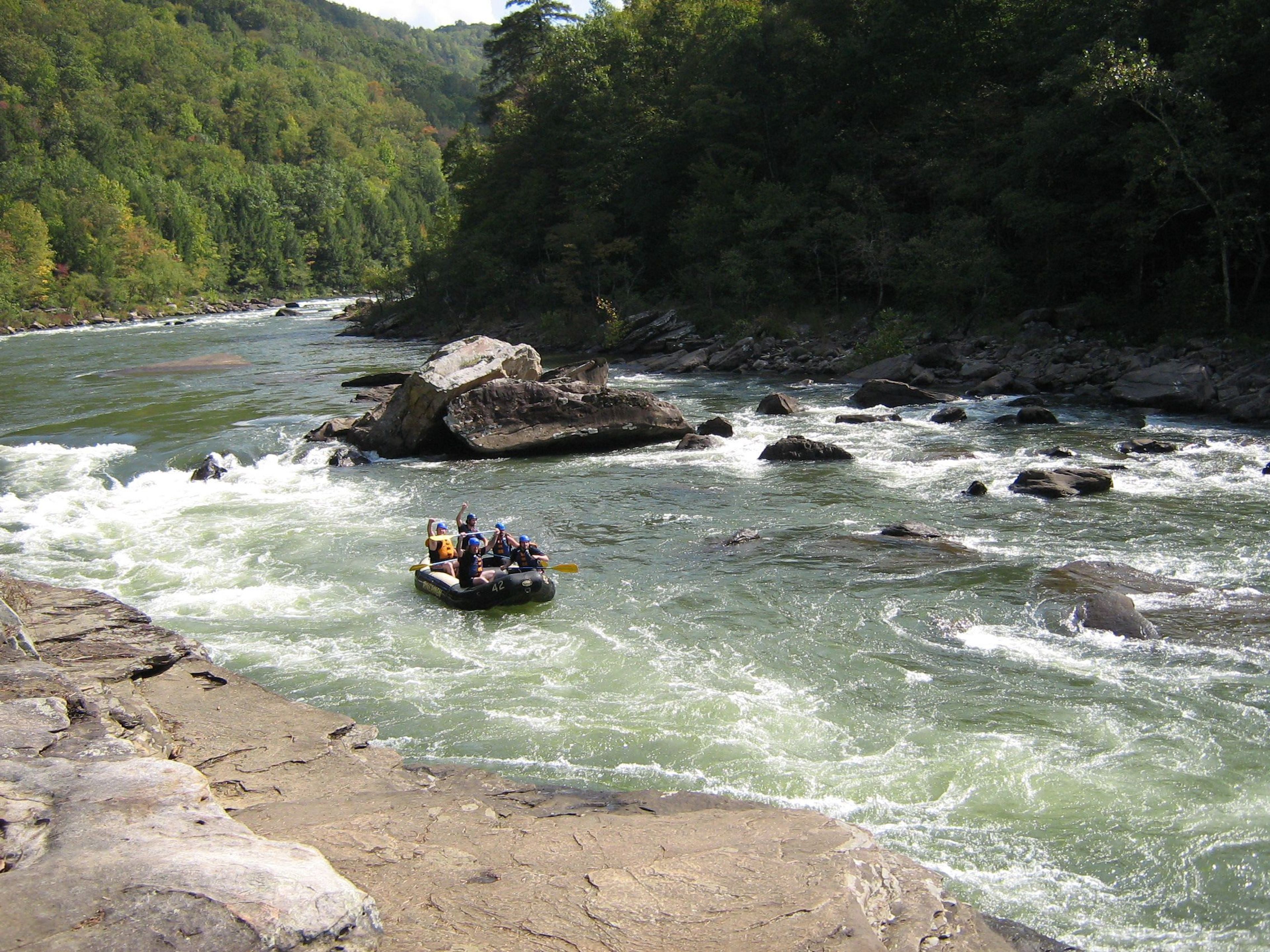 A popular spot to watch the boats on the Gauley River - Sweets Falls