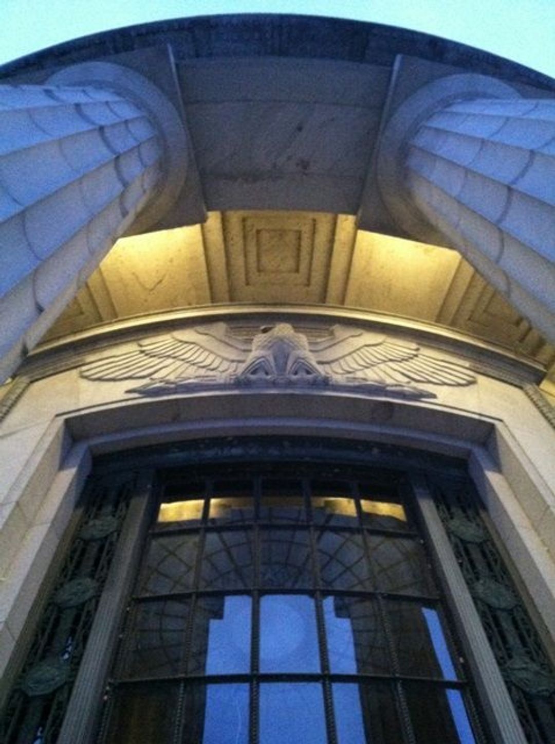 Thousands of visitors ascend the steps of the Clark Memorial and gain a glimpse of the heroic eagle above the entrance doors.