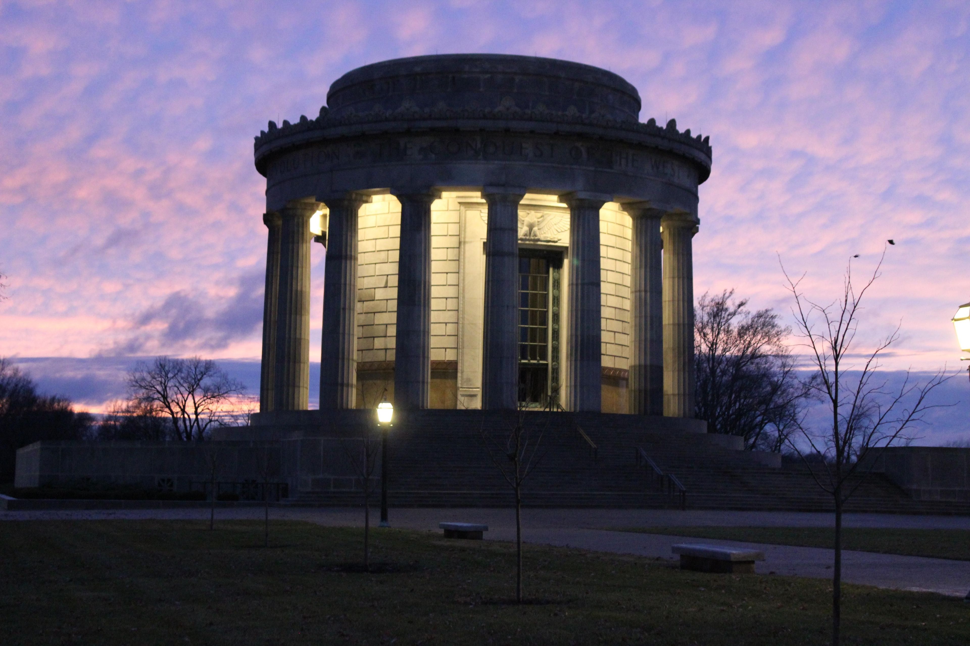 Sunset over the memorial