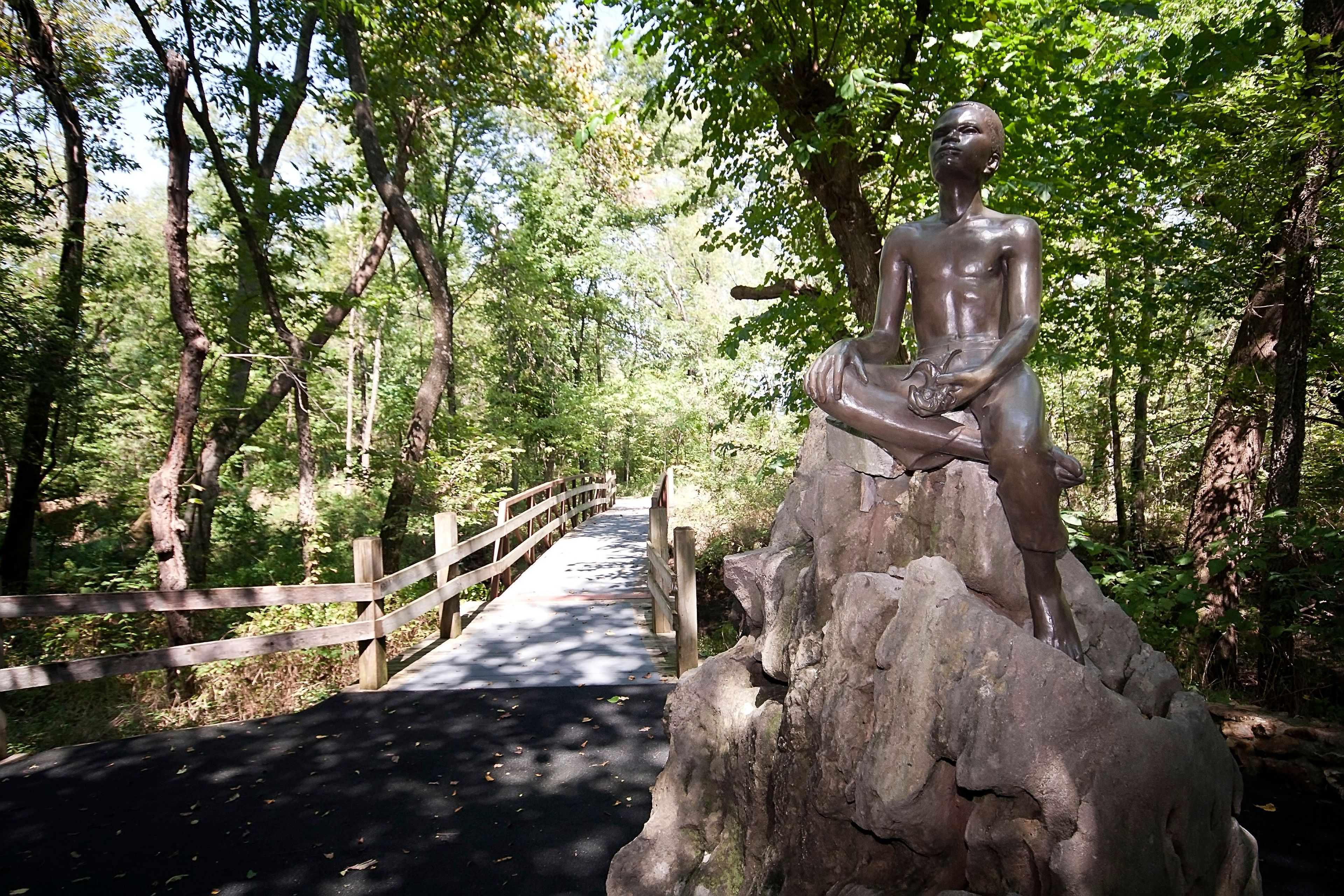 "Boy Carver Statue," sculpted by Robert Amendola in 1960.