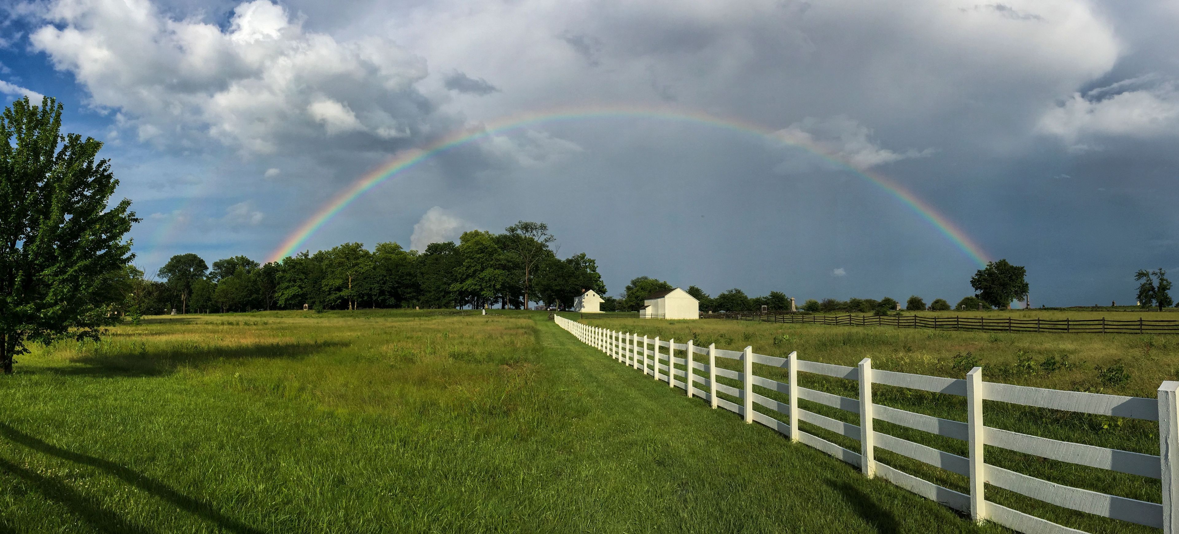 A rainbow over the Abraham Brian Farm on Cemetery Ridge.