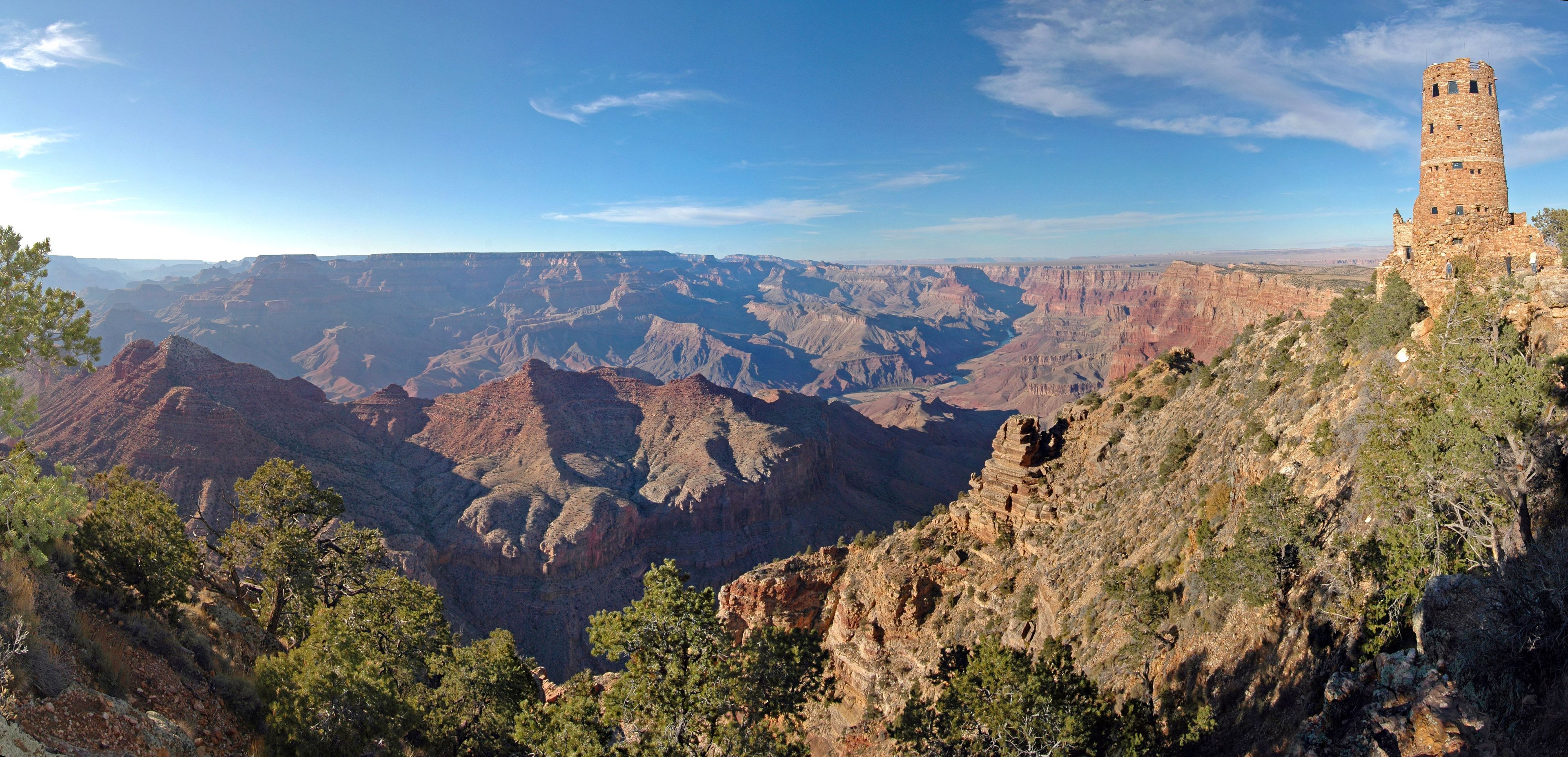 The Watchtower is located at Desert View, the eastern-most developed area on the South Rim of Grand Canyon National Park.