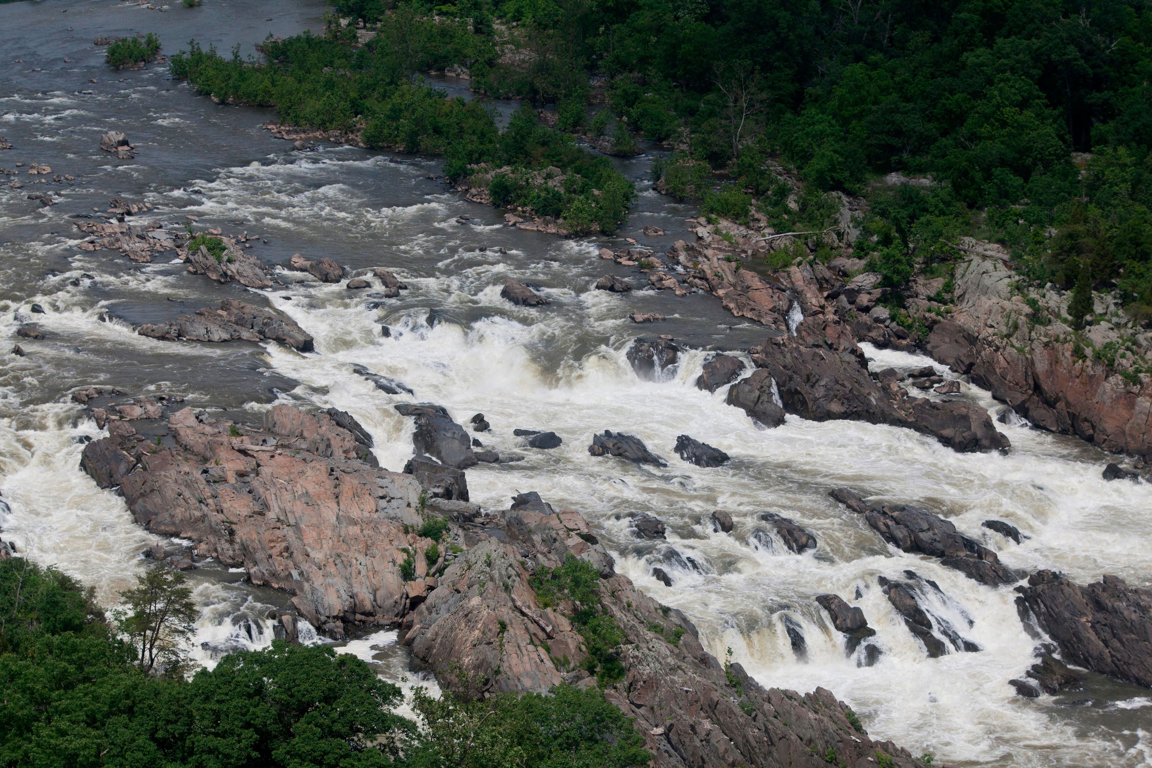 An aerial shot of Great Falls.