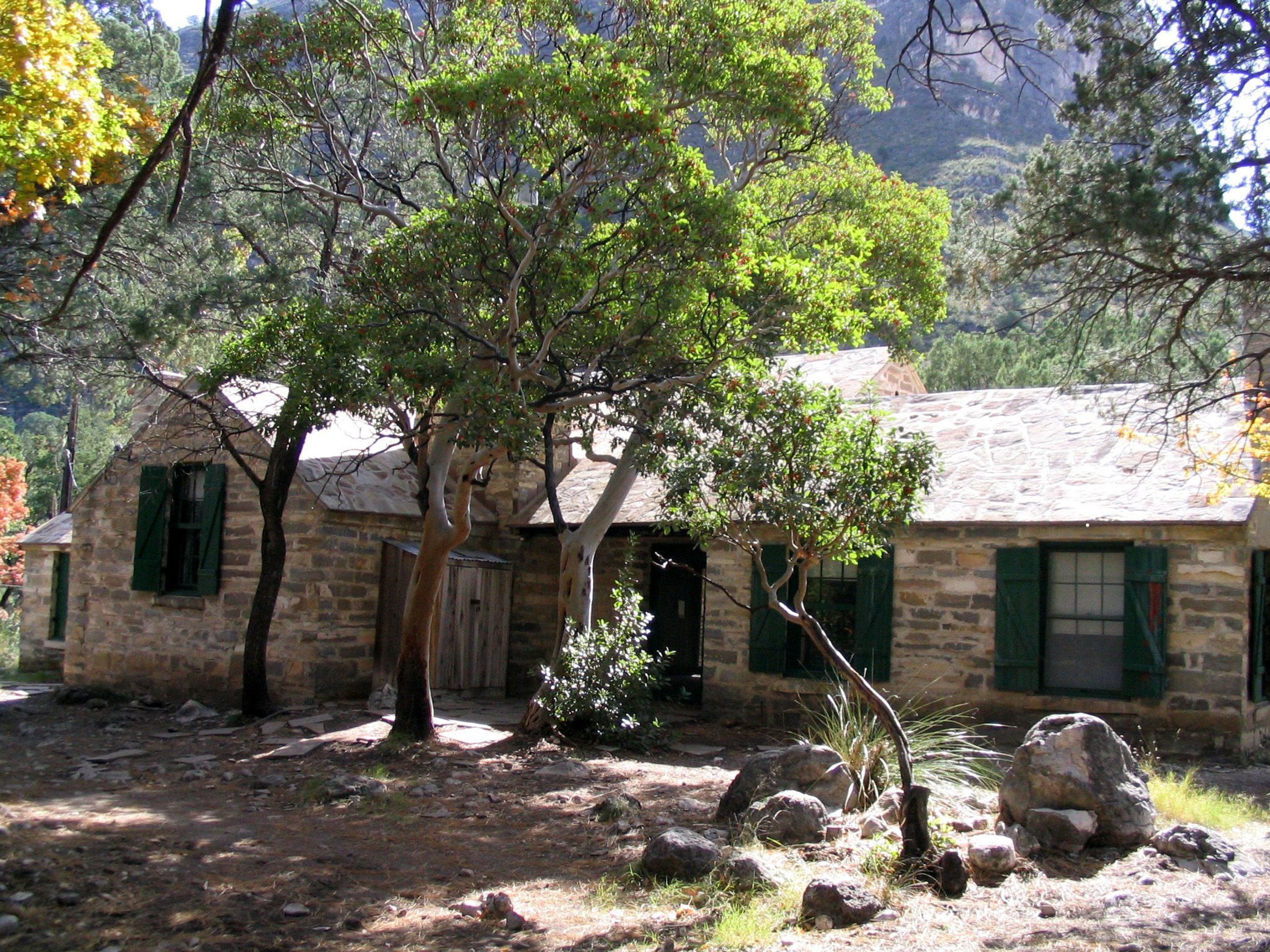 Pratt Cabin is nestled in McKittrick Canyon with abundant trees and