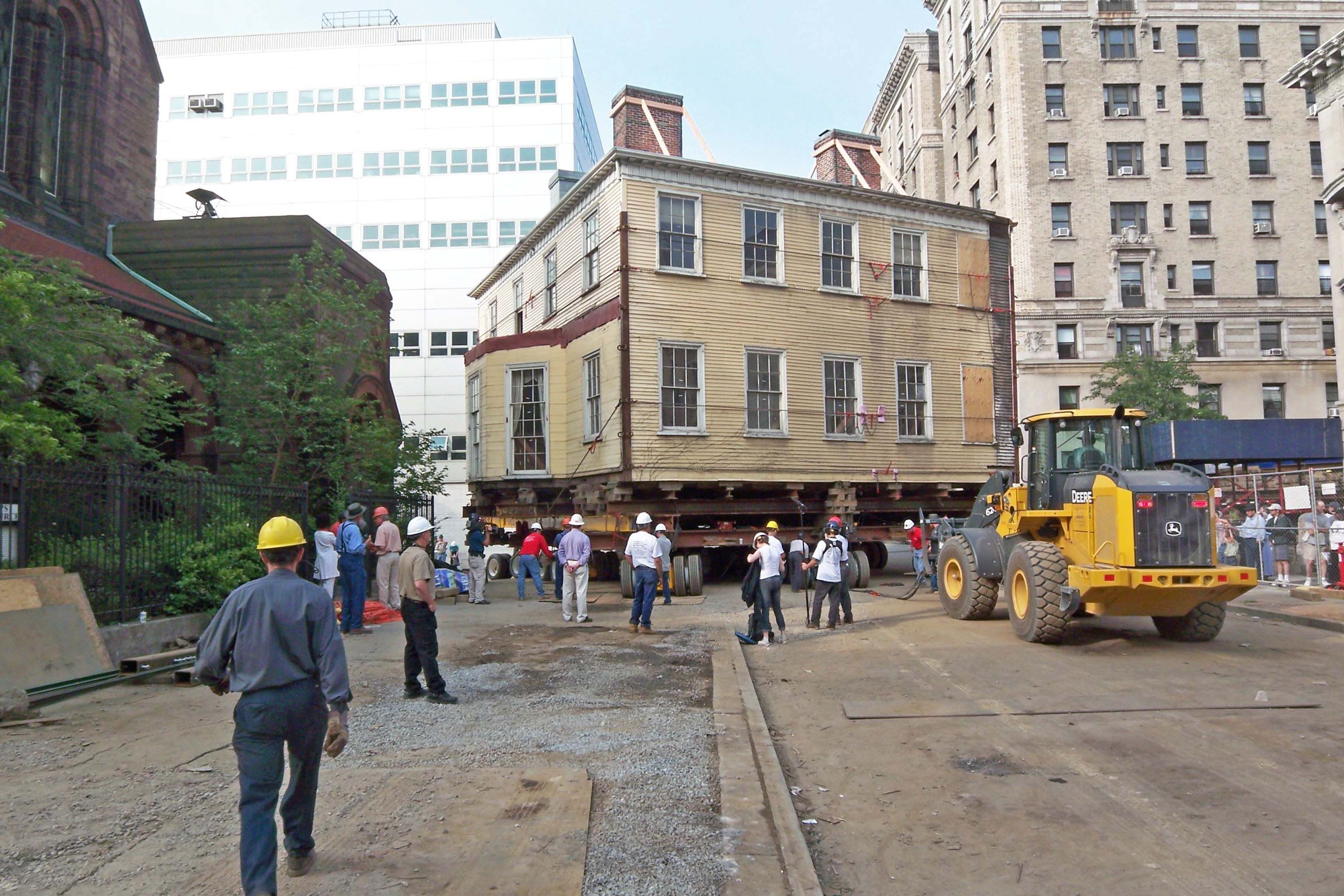 The Grange on its way to a new home in St. Nicholas Park.