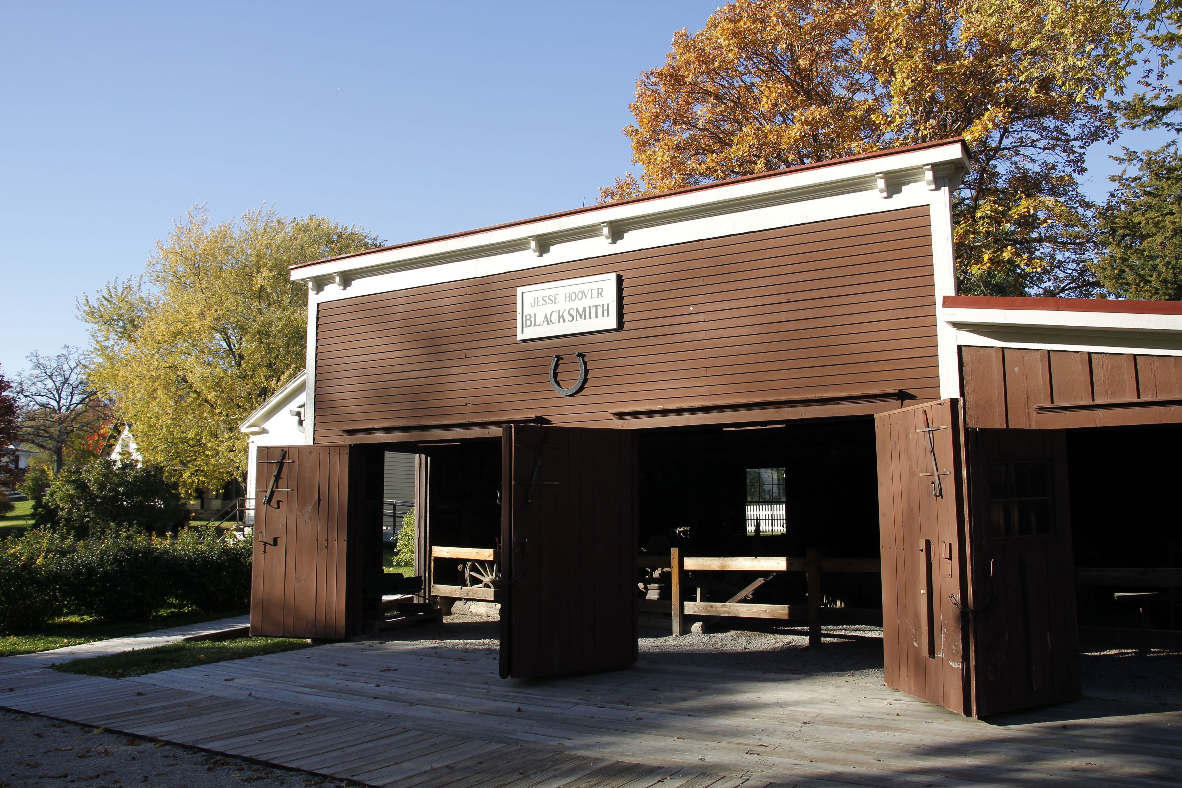 Herbert Hoover's father Jesse owned a blacksmith shop similar to the one at Herbert Hoover NHS.