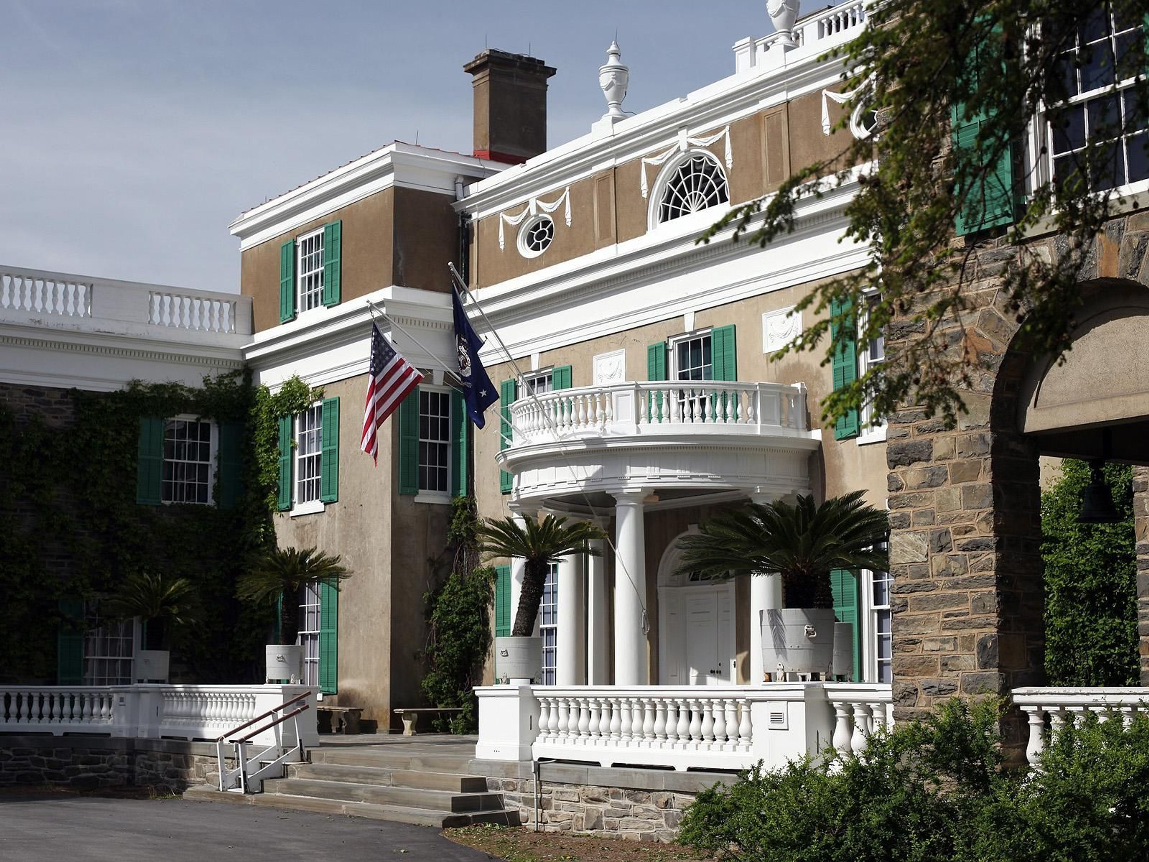 The west terrace, or main entrance, to Springwood.