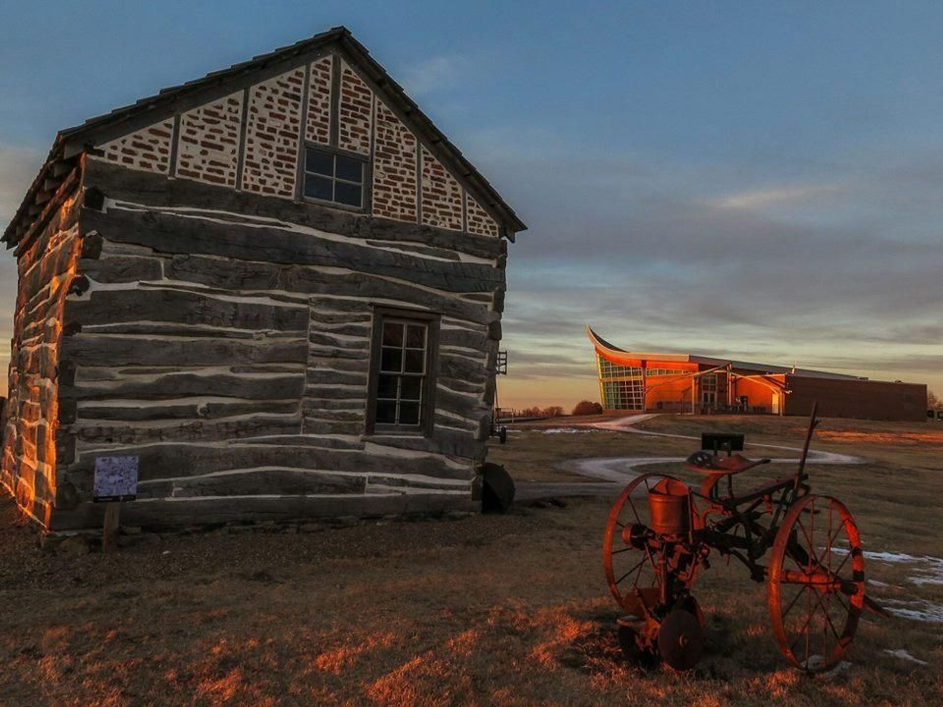 The Palmer Epard Cabin and Heritage Center at Sunset