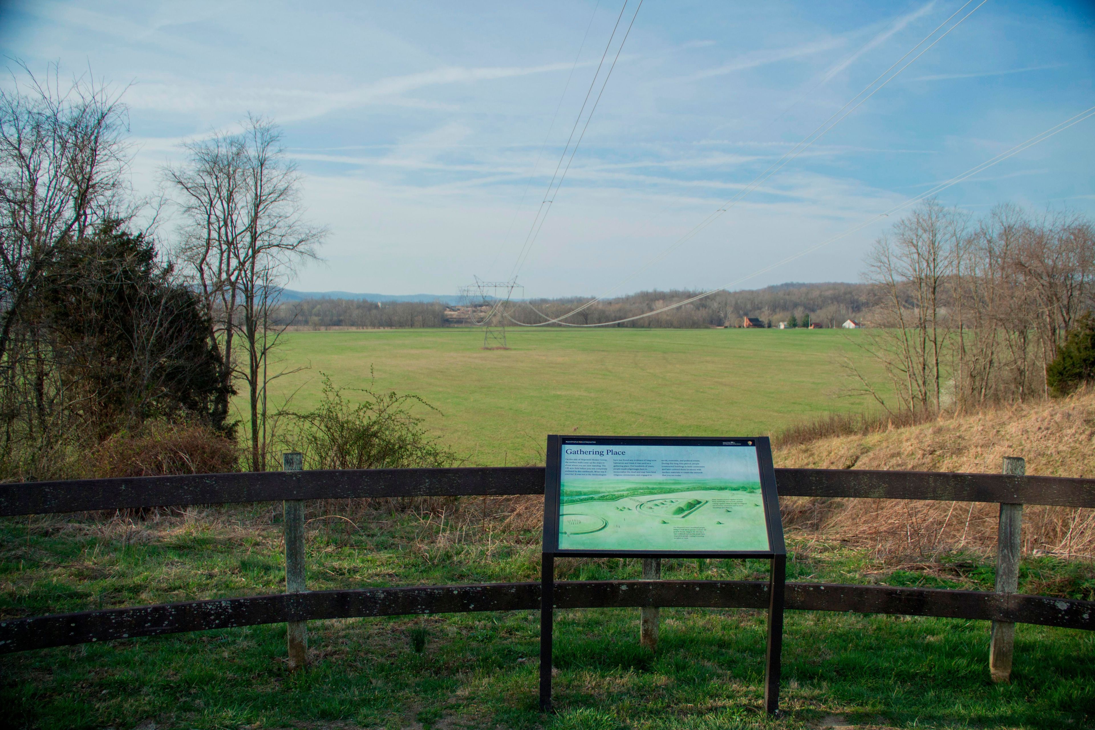 The main overlook area of Hopewell Mound Group showing the enormity of the site.