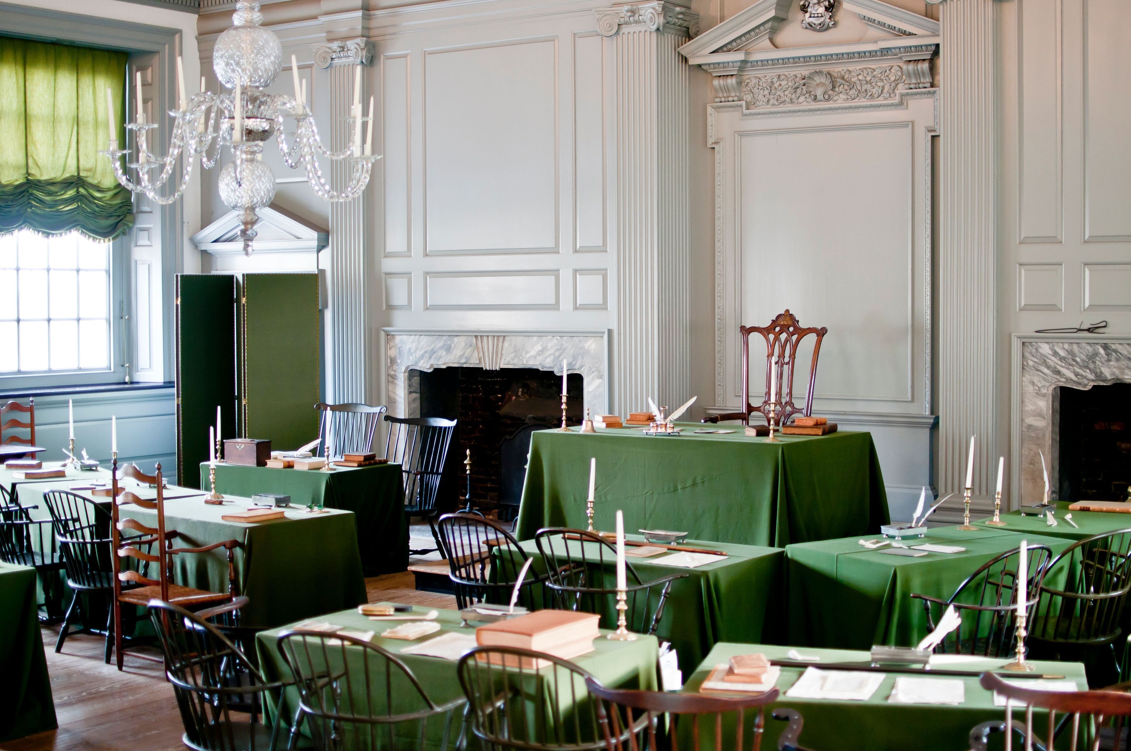 The Assembly Room in Independence Hall is where the Declaration of Independence and U.S. Constitution were both signed.