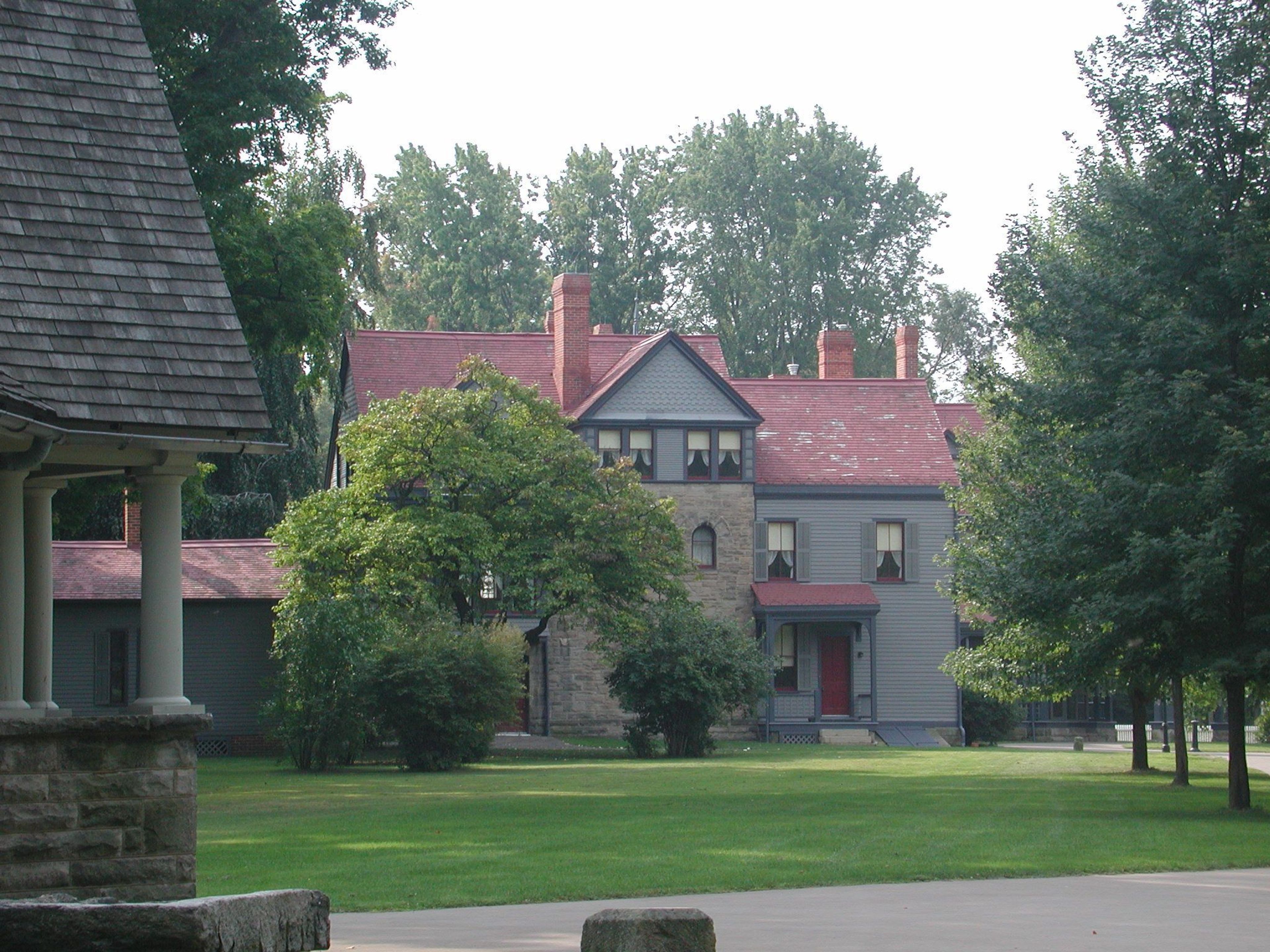 Mrs. Garfield constructed a beautiful addition to the Garfield home following the President's assassination in 1881. These 9 rooms contain the first Presidential Memorial Library,  including the a fireproof vault which once contained Garfield's papers.