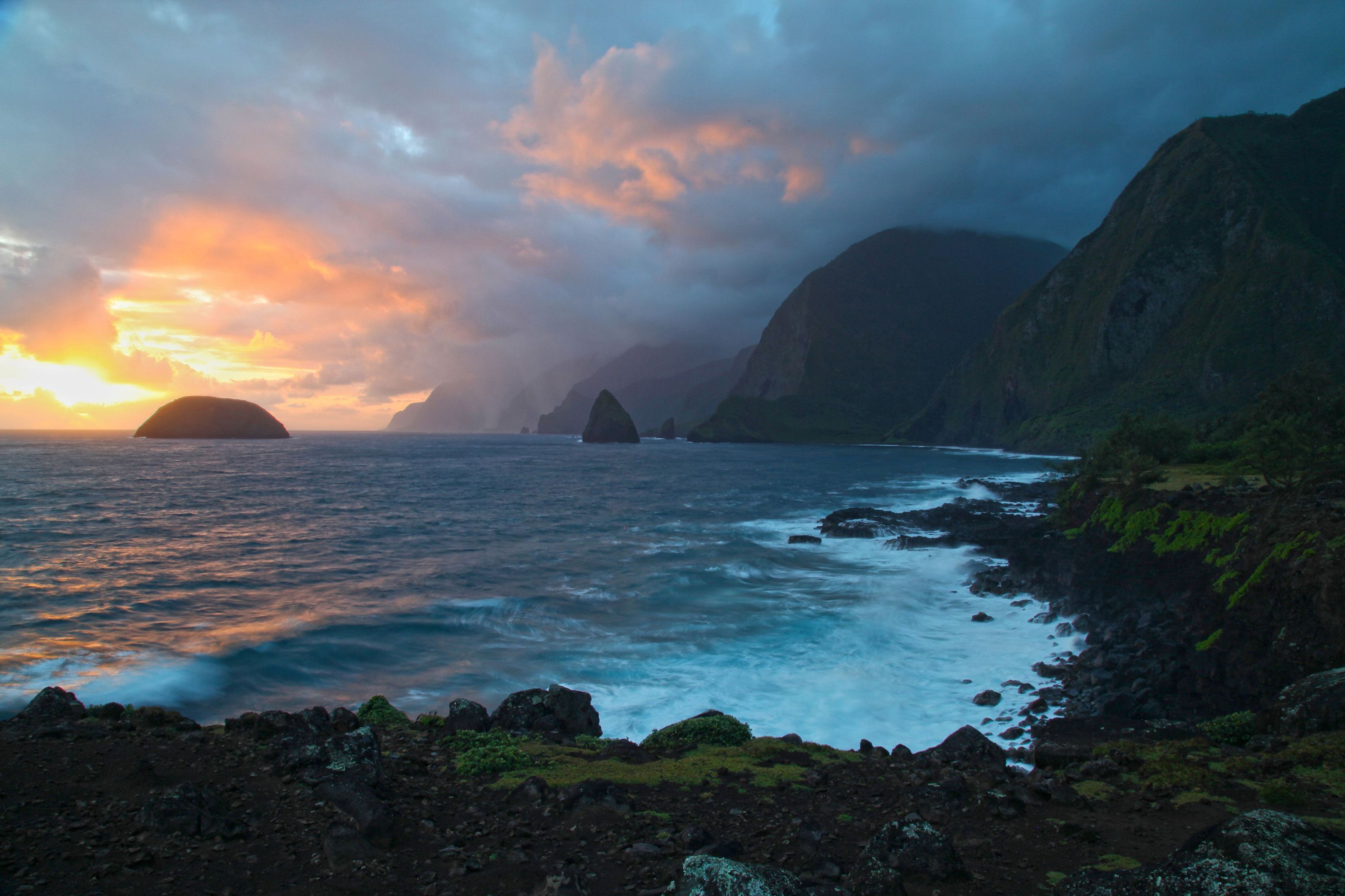 Kalawao with its rocky shoreline was the landing spot for the first Hansen's disease patients sent to Kalaupapa.