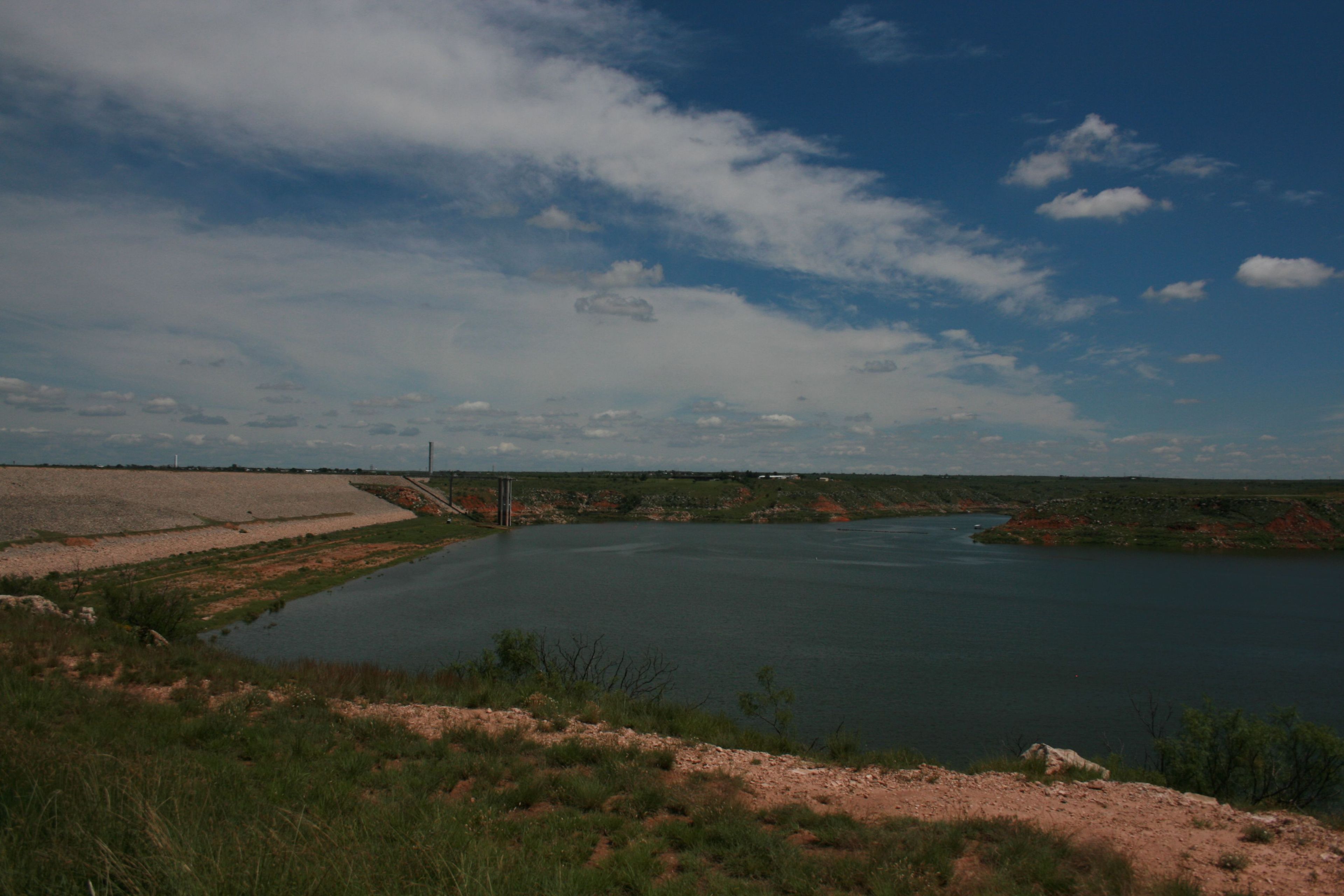 A view of Sanford Dam and Lake Meredith