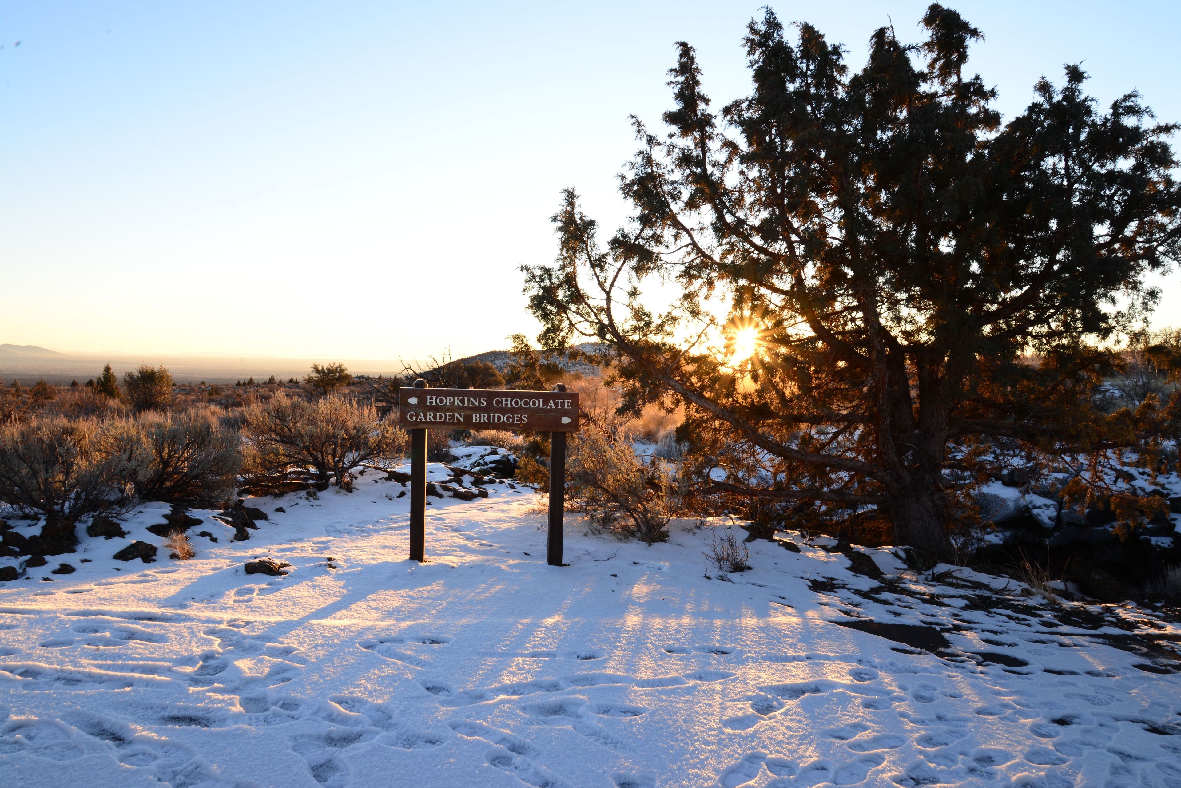 Snowy sunrise at Hopkins Chocolate Cave