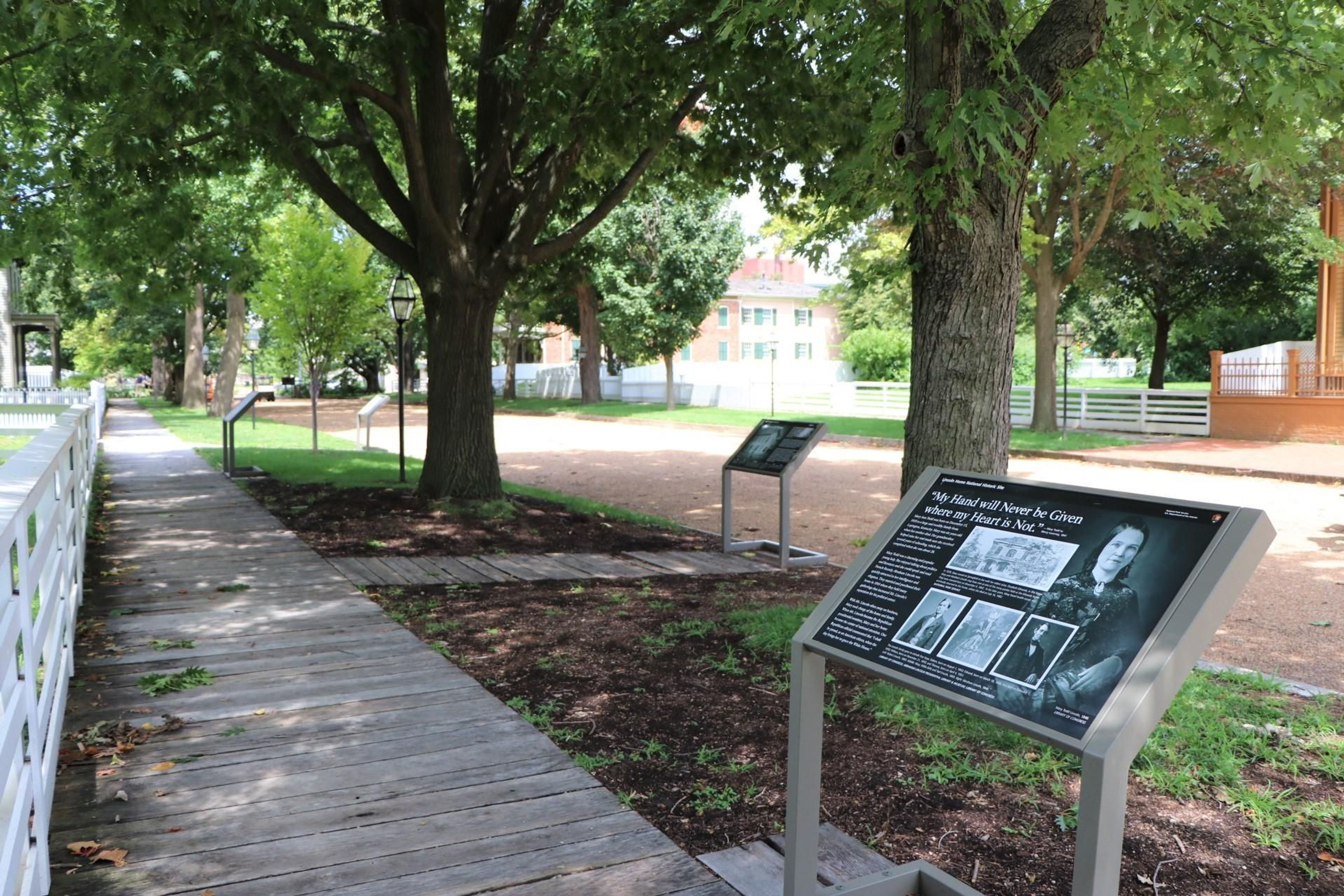 Explore the stories of Lincoln's neighborhood by reading the outdoor wayside exhibits are scattered along 8th street.