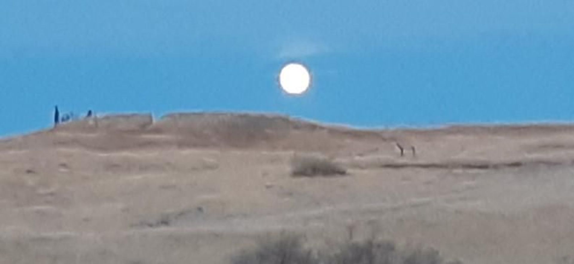 Little Bighorn Battlefield National Monument moon rising above the Indian Memorial