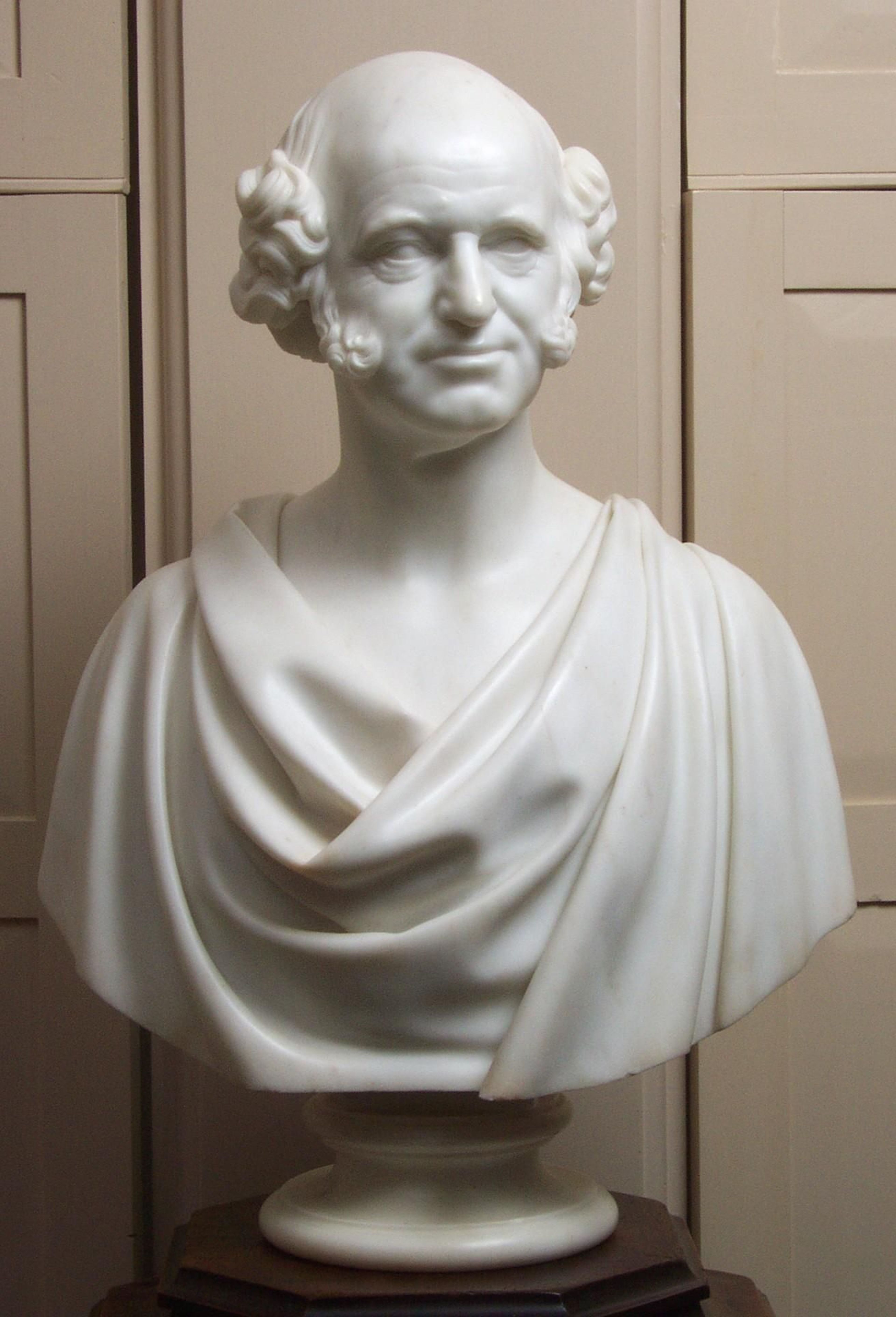 This bust of van Buren which is in the library of Lindenwald was sculpted by Hiram Powers.  Another version of the bust may be found in the Red Room of the White House.