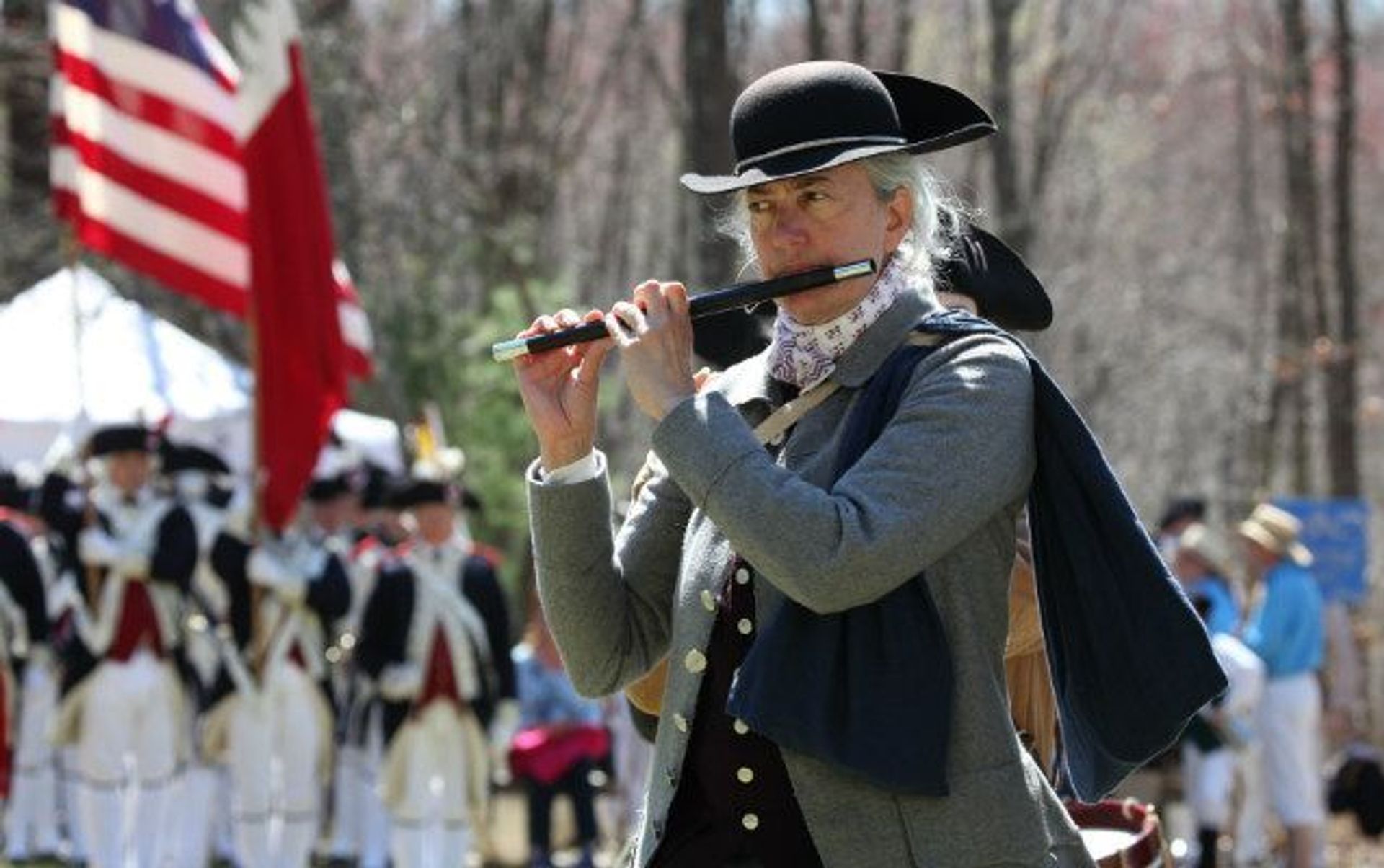 A fifer at the annual William Diamond Muster at the Minute Man Visitor Center