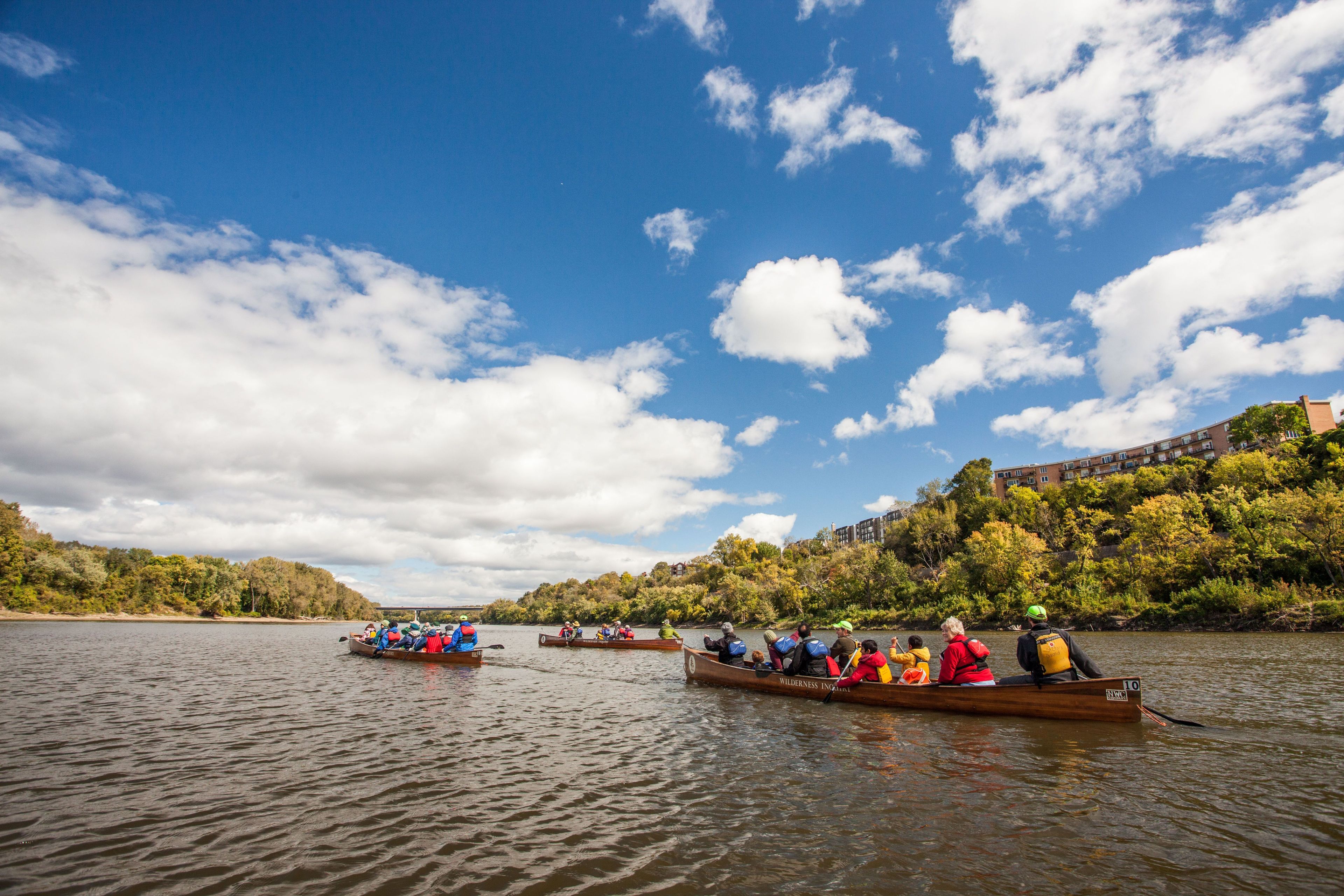 The park often uses big, safe Voyageur canoes in our programs.