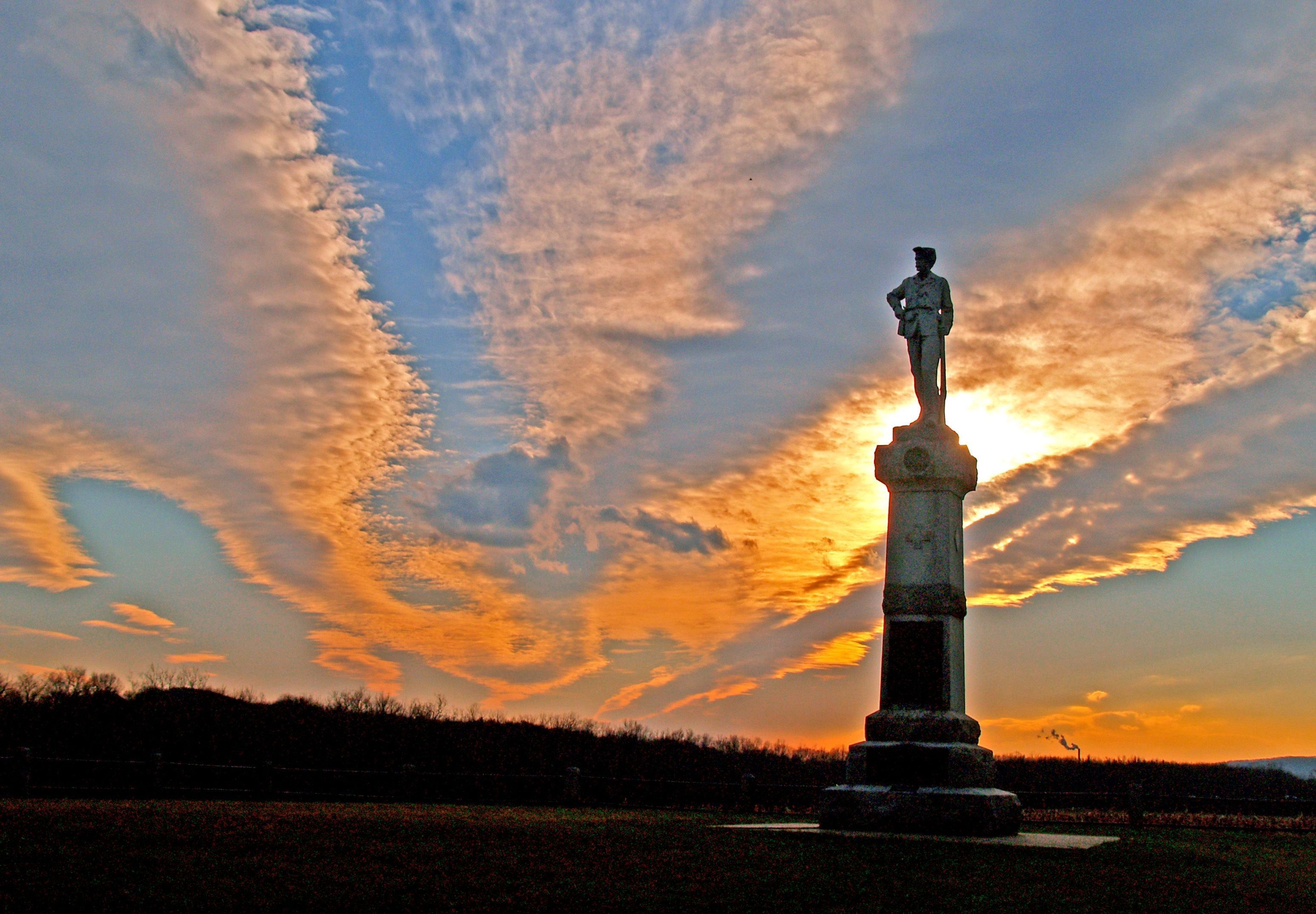 The monument recognizes the sacrifices of the "Monocacy Regiment."