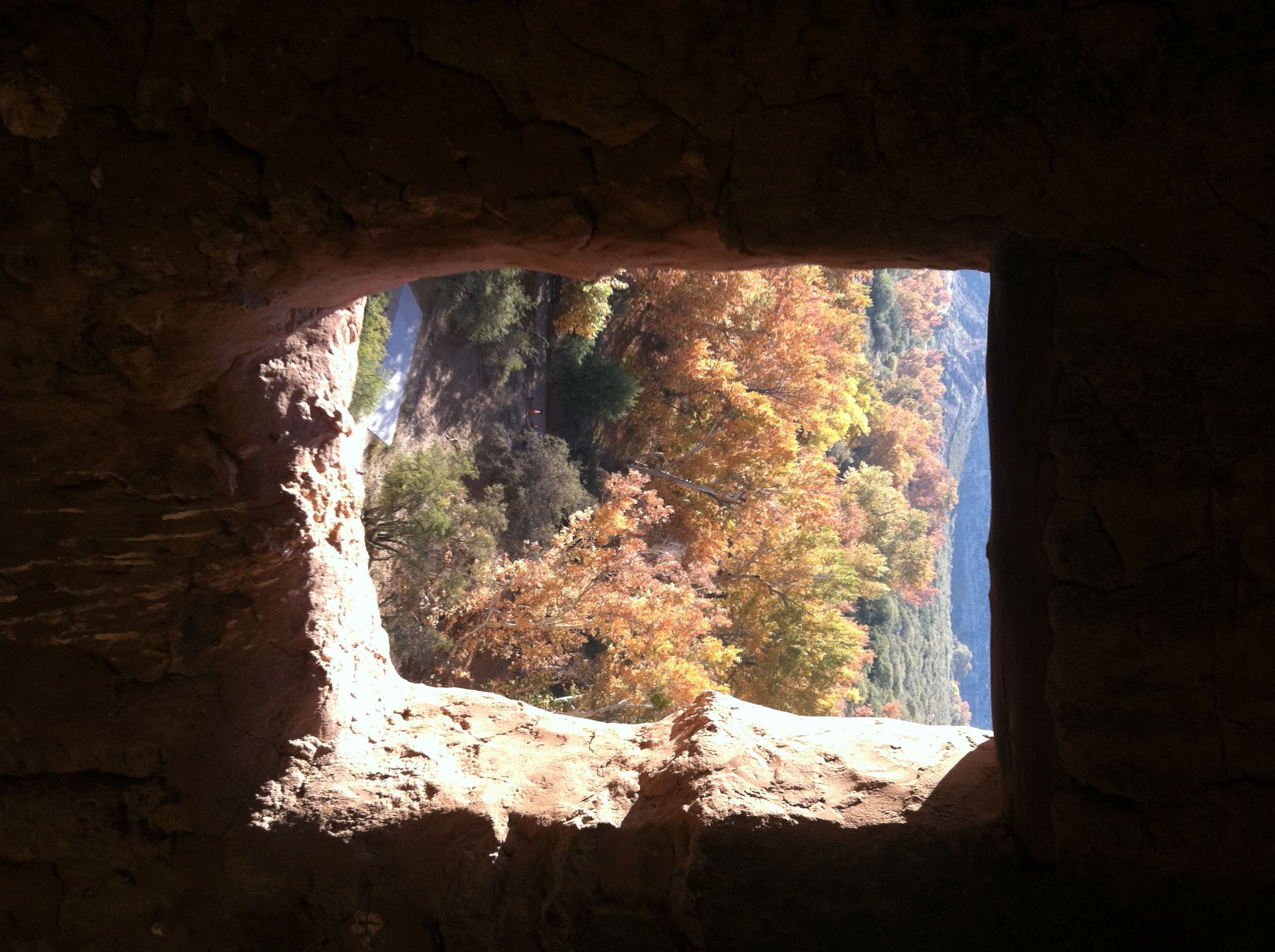 Visitors to Montezuma Castle usually only get to see the dwelling from the outside.  This view shows what the Sinagua might have seen.