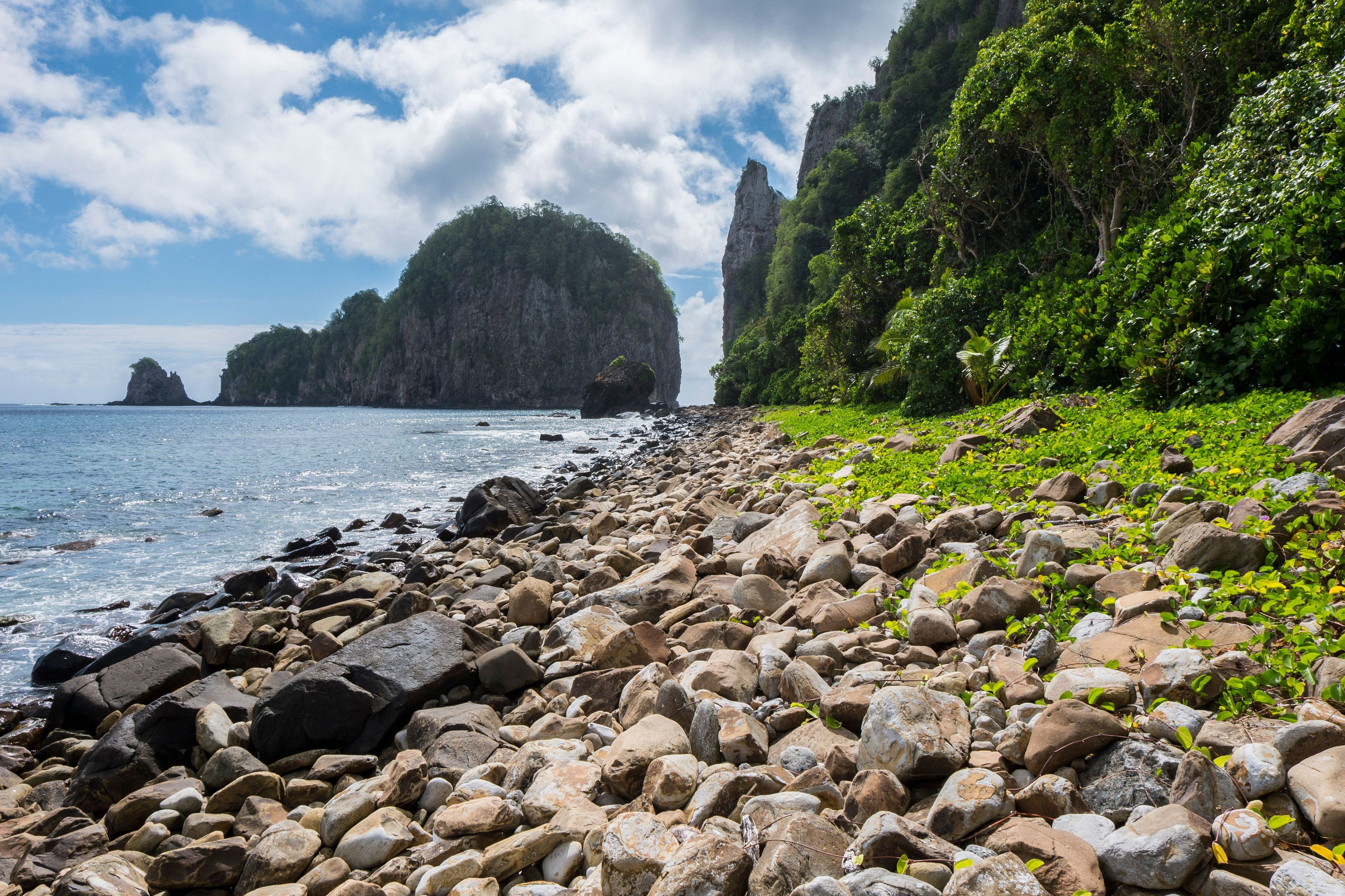 Pola Island rises over 400 feet straight out of the ocean off Tutuila. A short walk from Vatia village, Pola is an ideal nesting site for many species of seabirds.