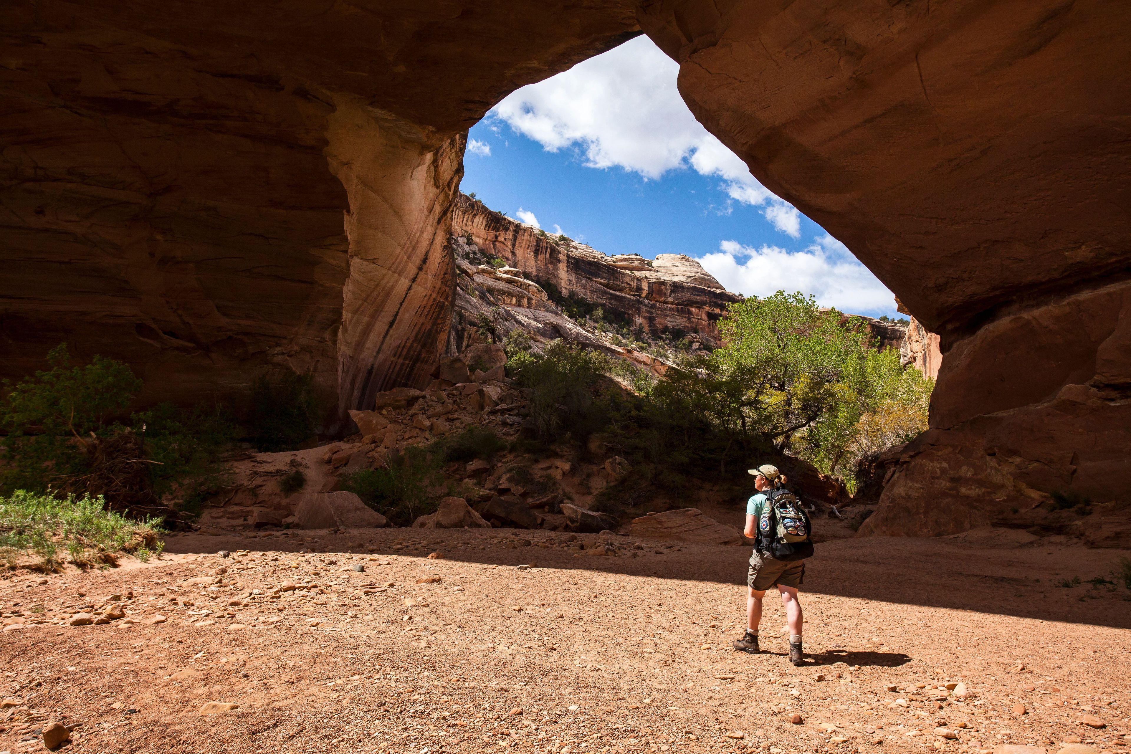 Hiking trails link the three natural bridges at the monument.