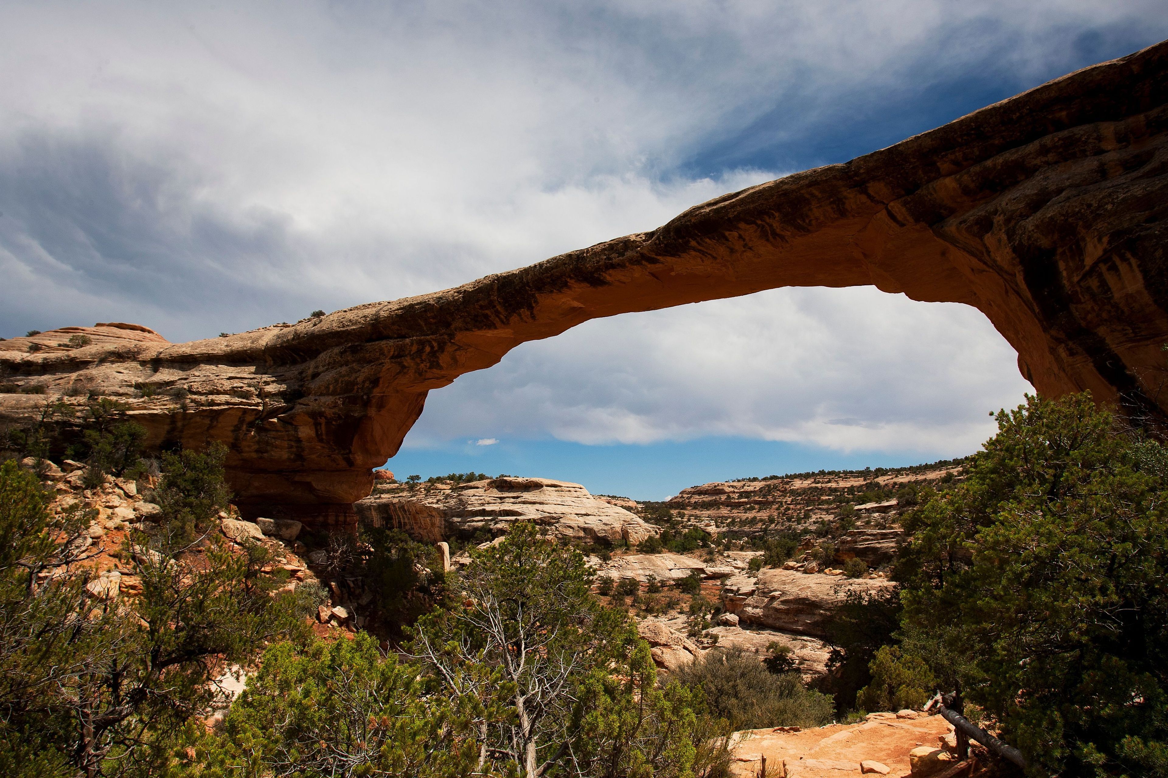 Owachomo Bridge is one of the three natural bridges at the monument.