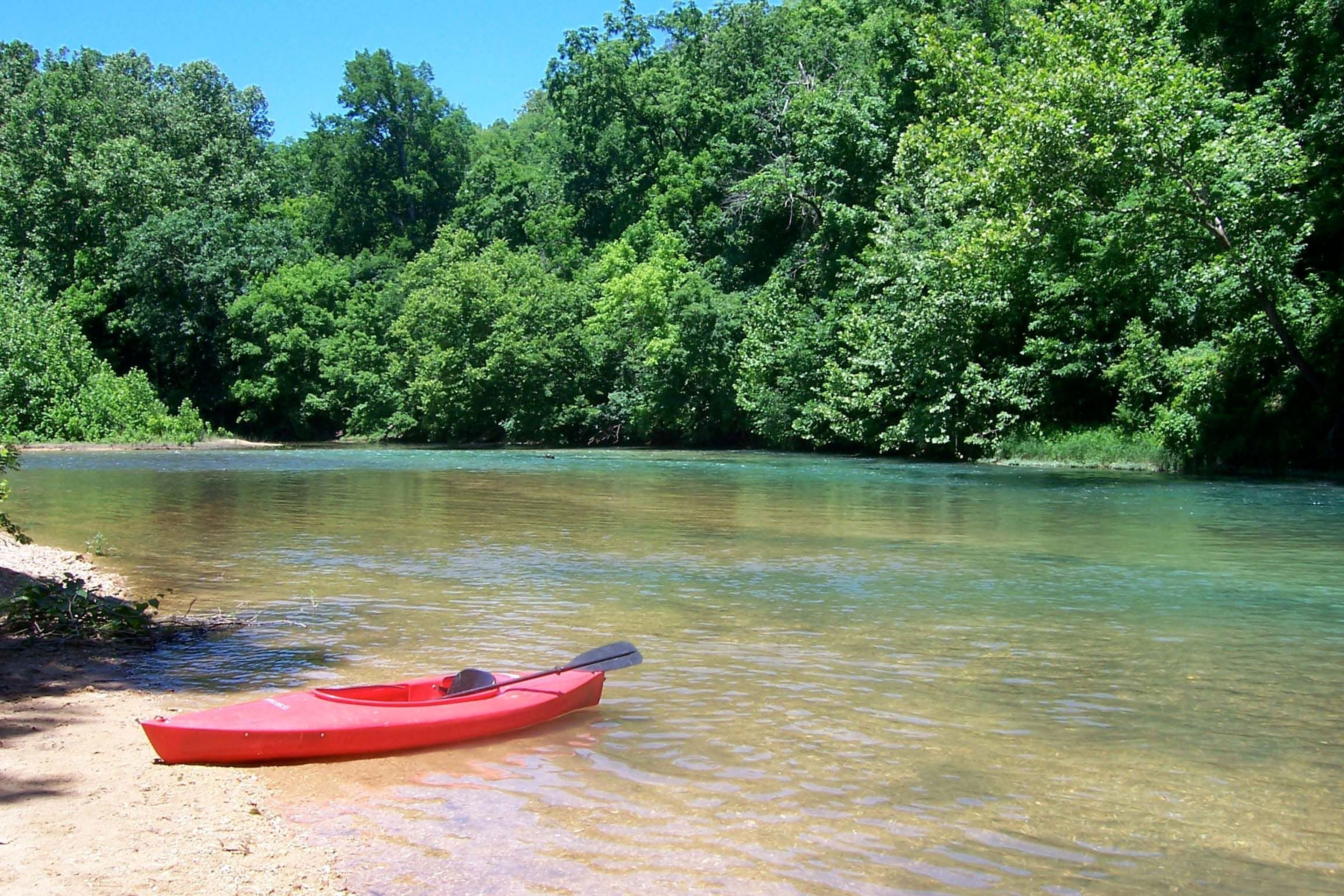 The clear water of the Current River is perfect for floating.