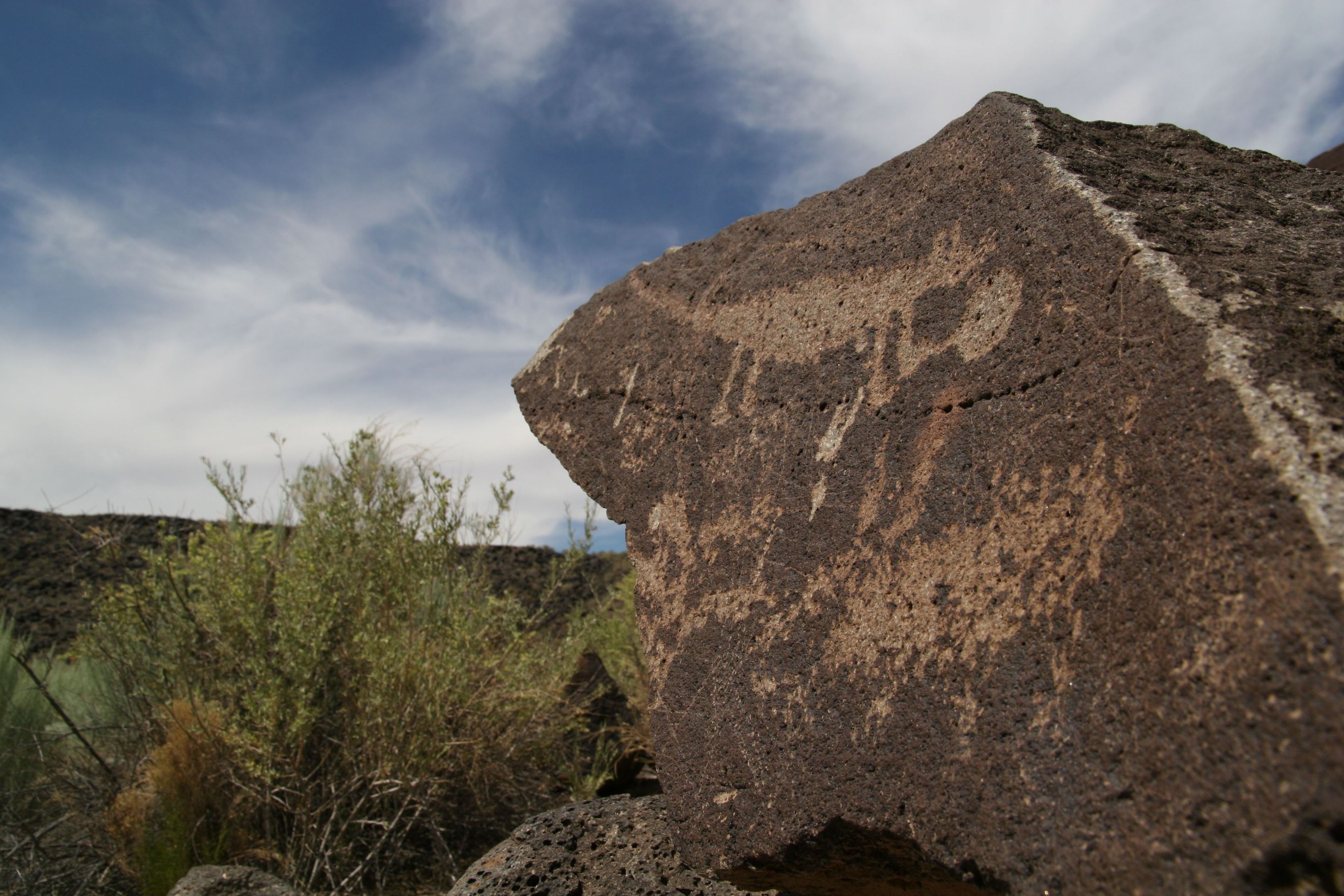 Mammal petroglyph along the Mesa Point Trail in Boca Negra Canyon.