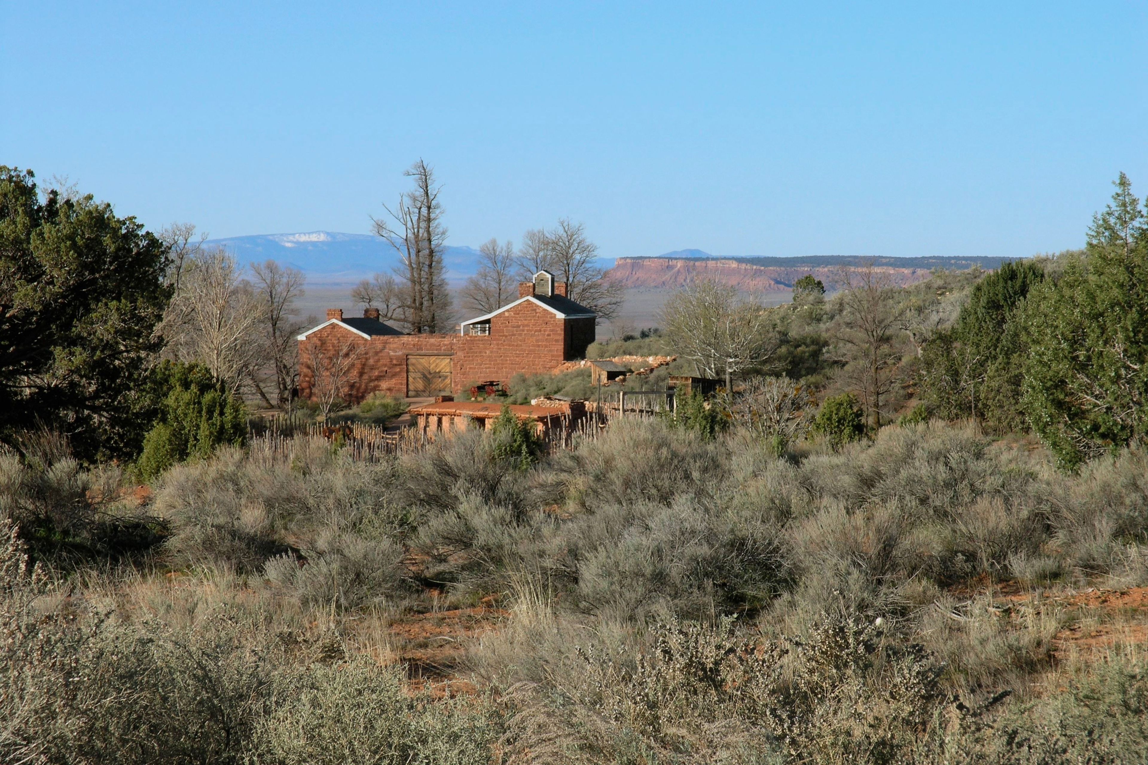 Winsor Castle, constructed in 1870-72, is surrounded by the harsh beauty of Utah and Arizona's canyon country.