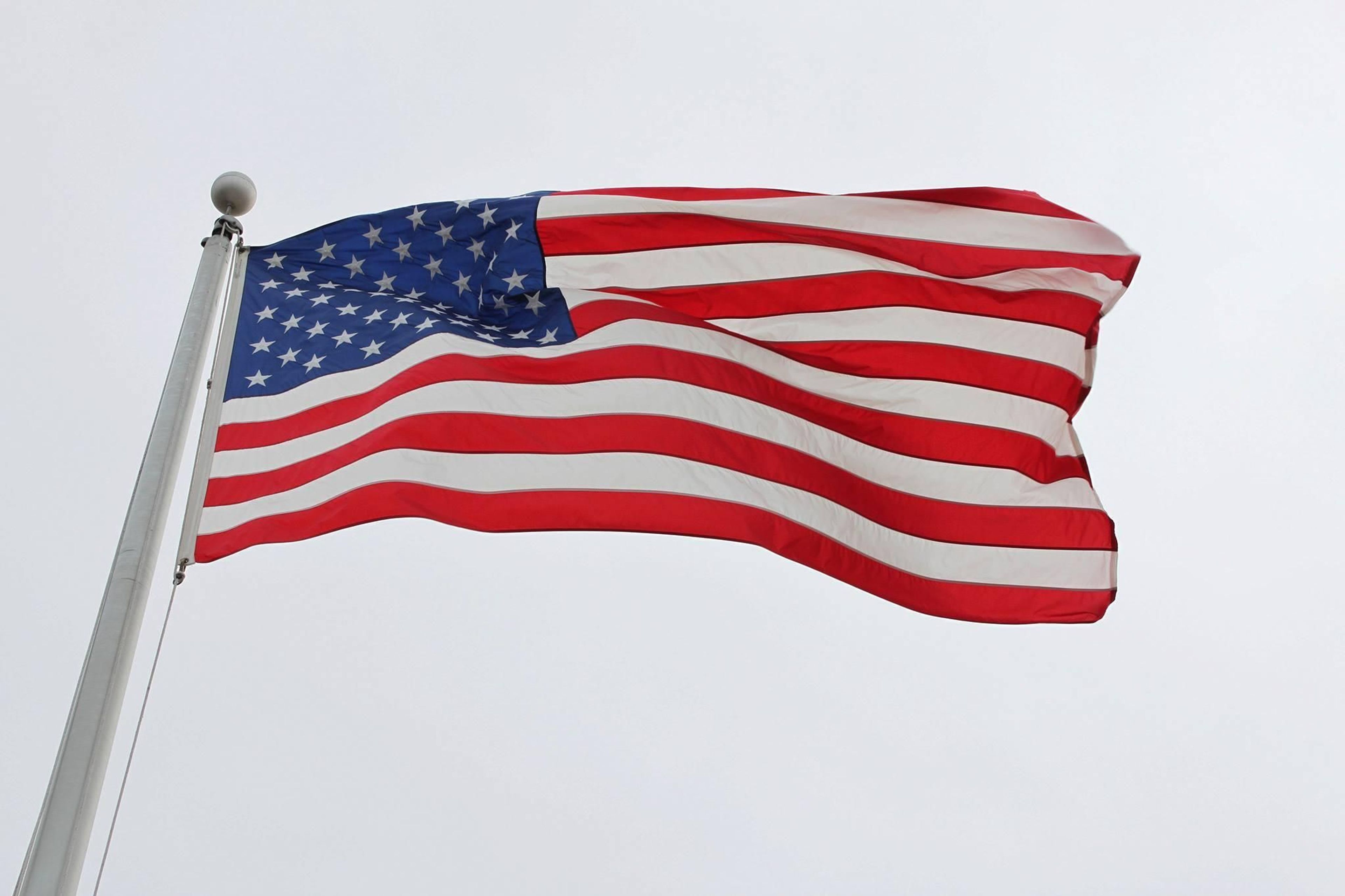 American flag at the memorial.