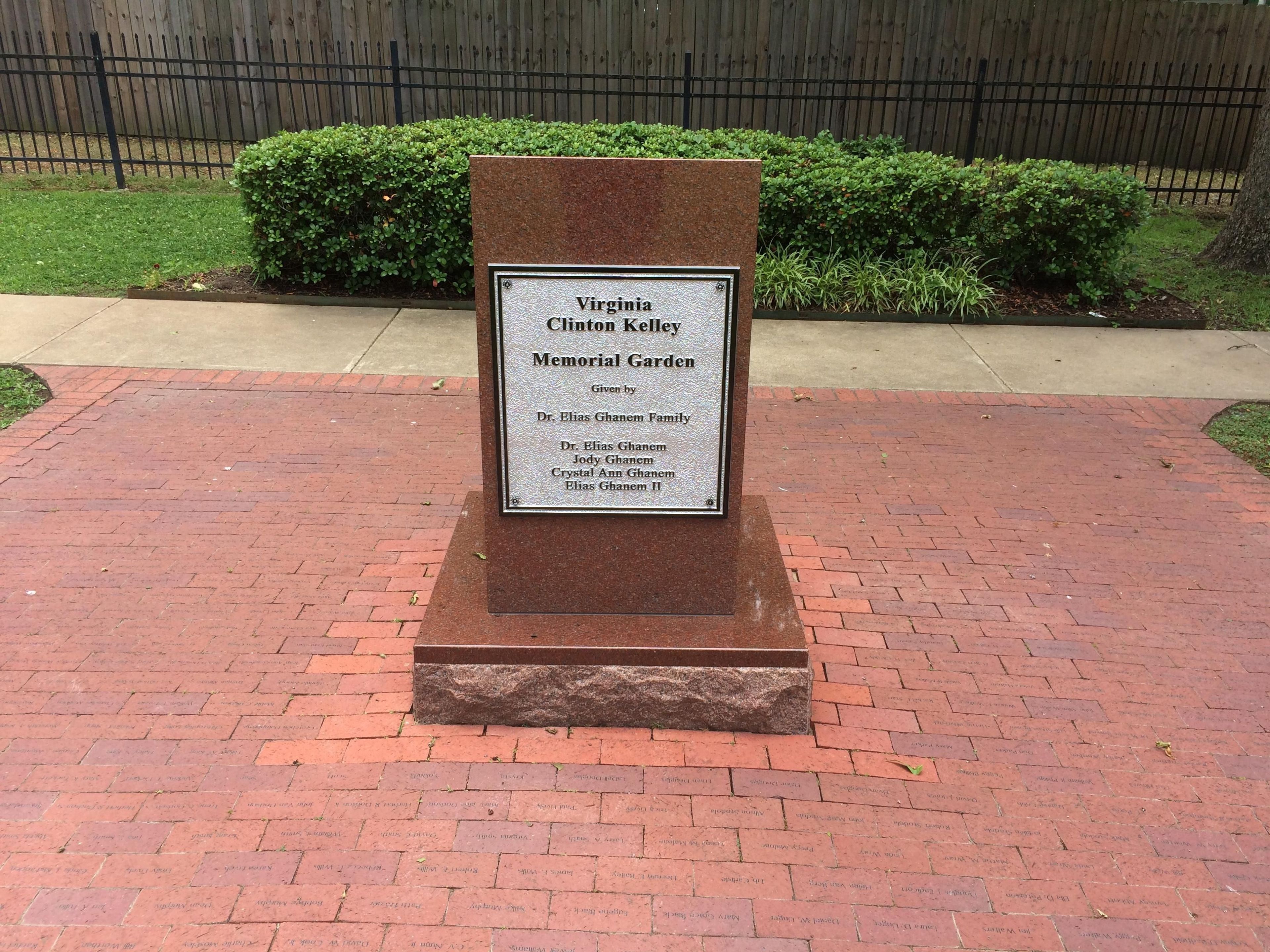 Memorial garden for his mother, Virginia