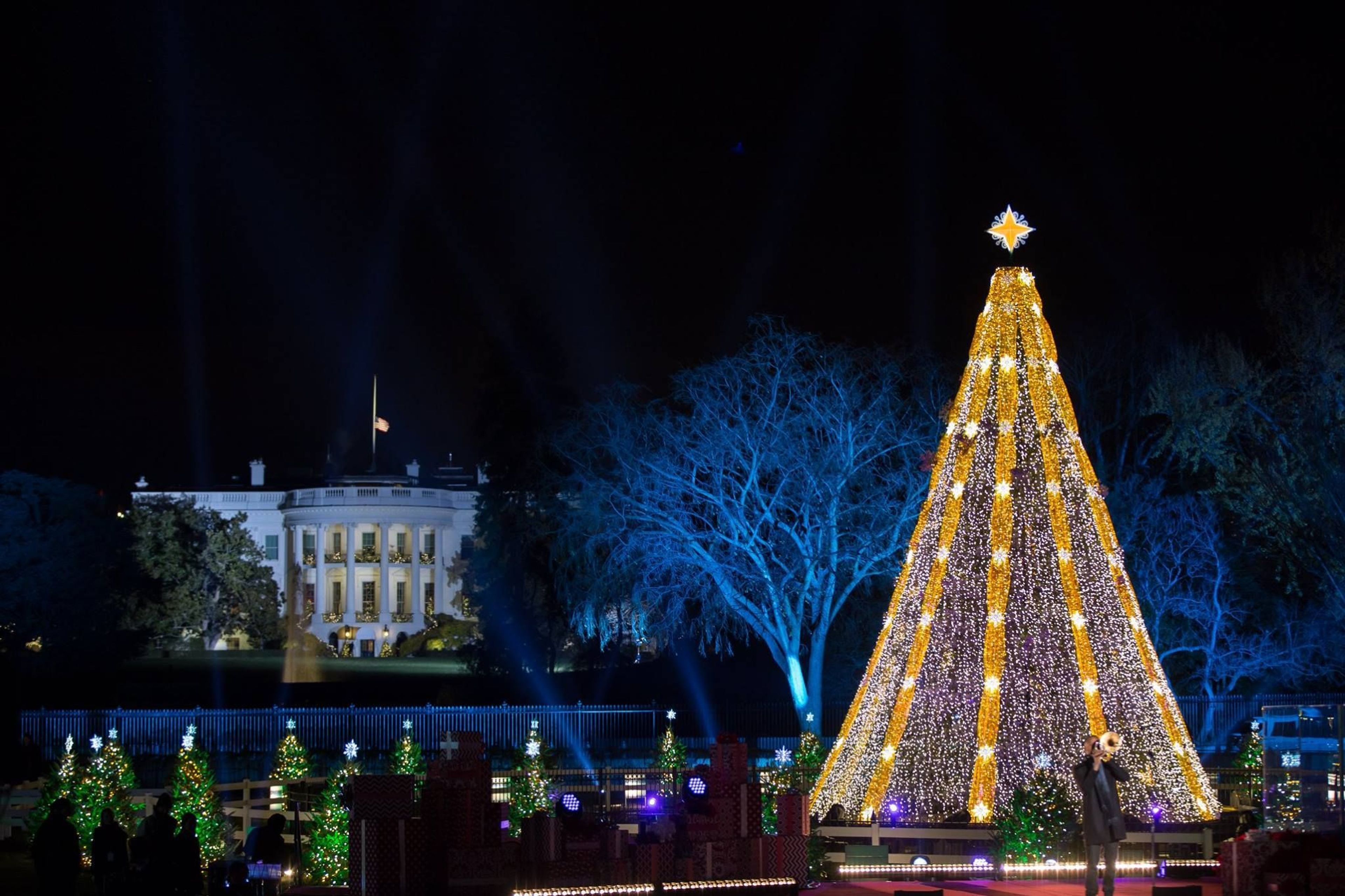 Trombone Shorty performs at the National Christmas Tree Ceremony in 2015.