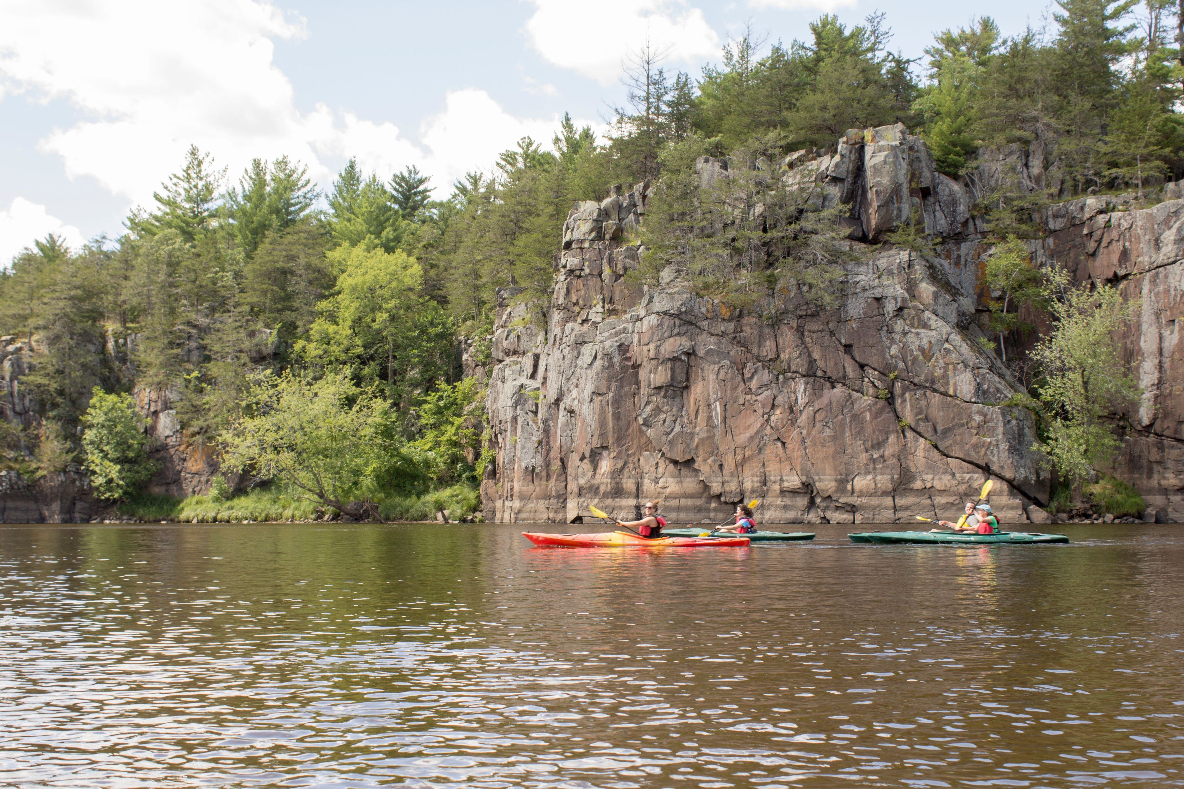 The scenic Dalles of the St. Croix River provide dramatic backdrops for paddlers.