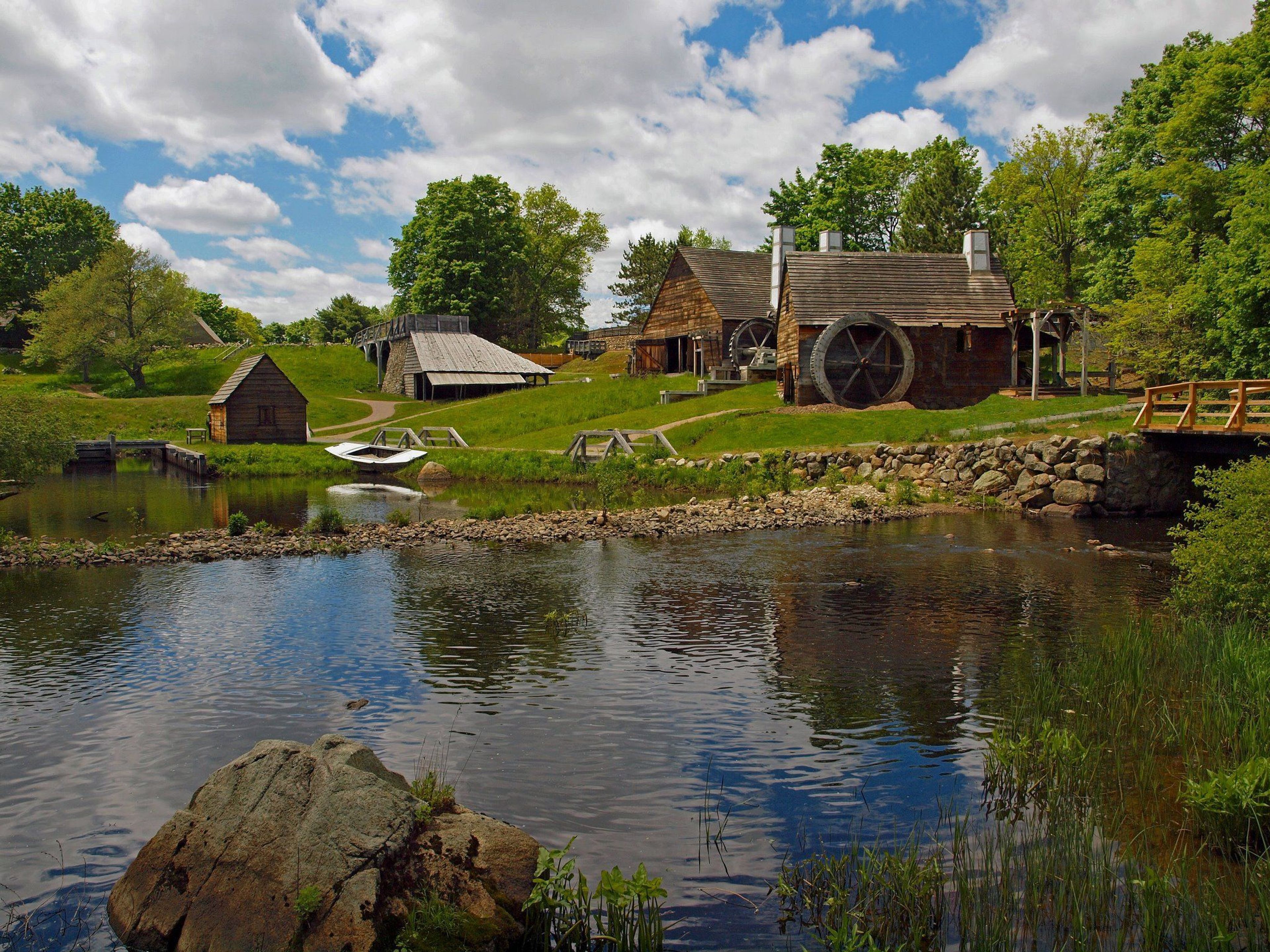 A view of Saugus Iron Works from the Saugus River