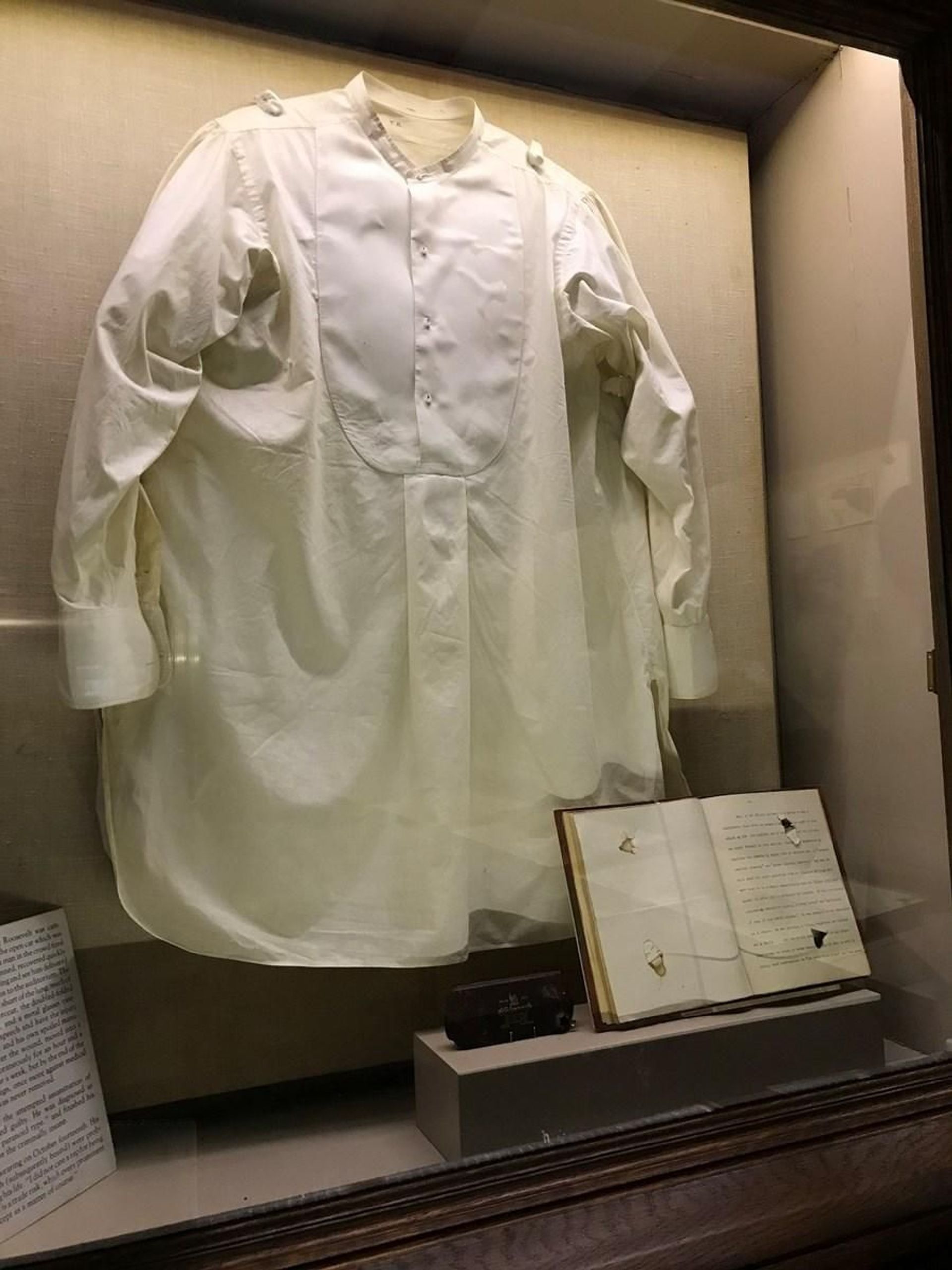 The shirt TR was wearing, the speech he was giving, and the eyeglass case that was in his breast pocket  when he was shot in Milwaukee, WI.