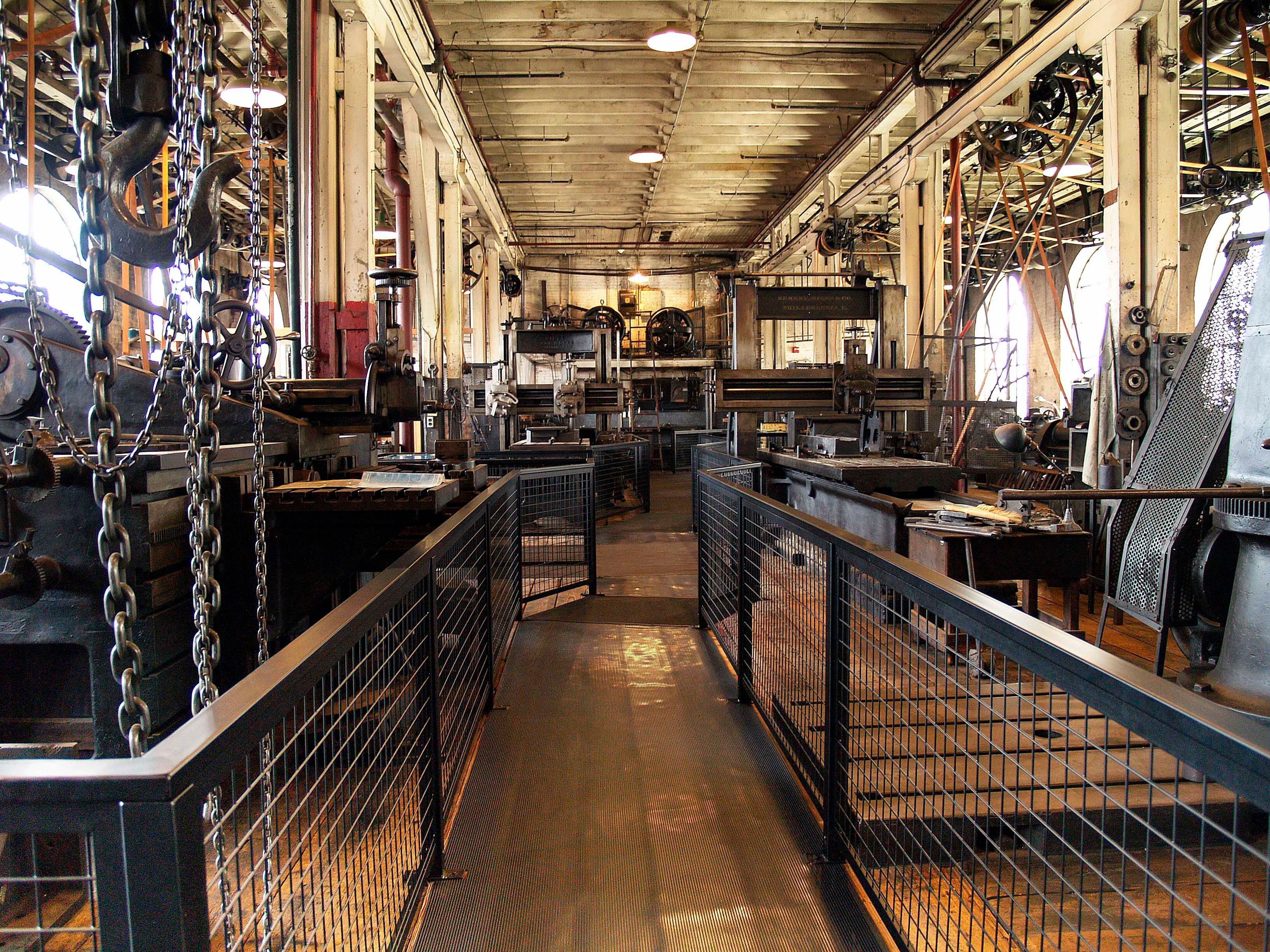 One of main machine shops, where Thomas Edison and his staff worked on research and development, prototypes, and products.