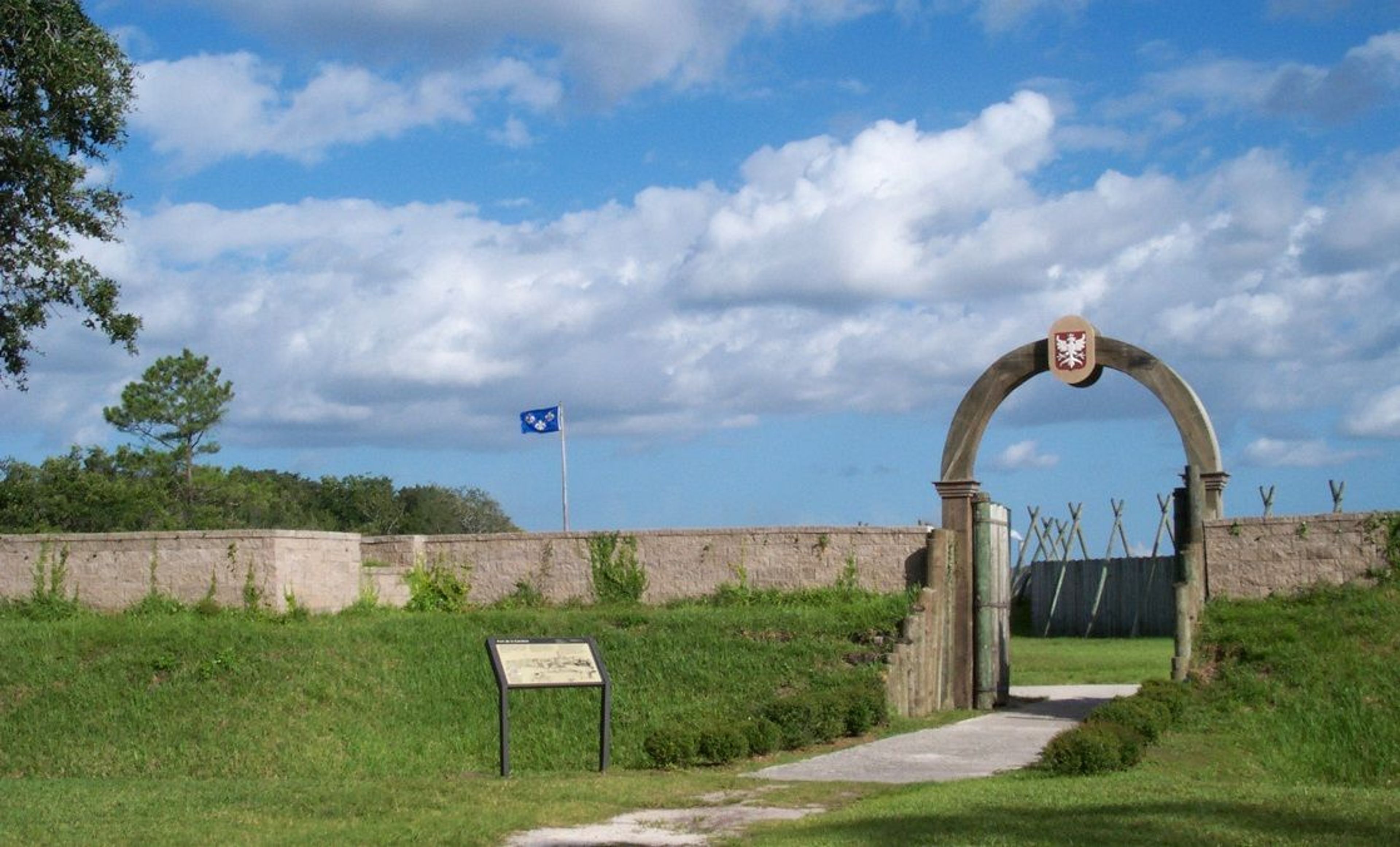 The fort exhibit at Fort Caroline teaches visitors of the failed French colony in Florida.