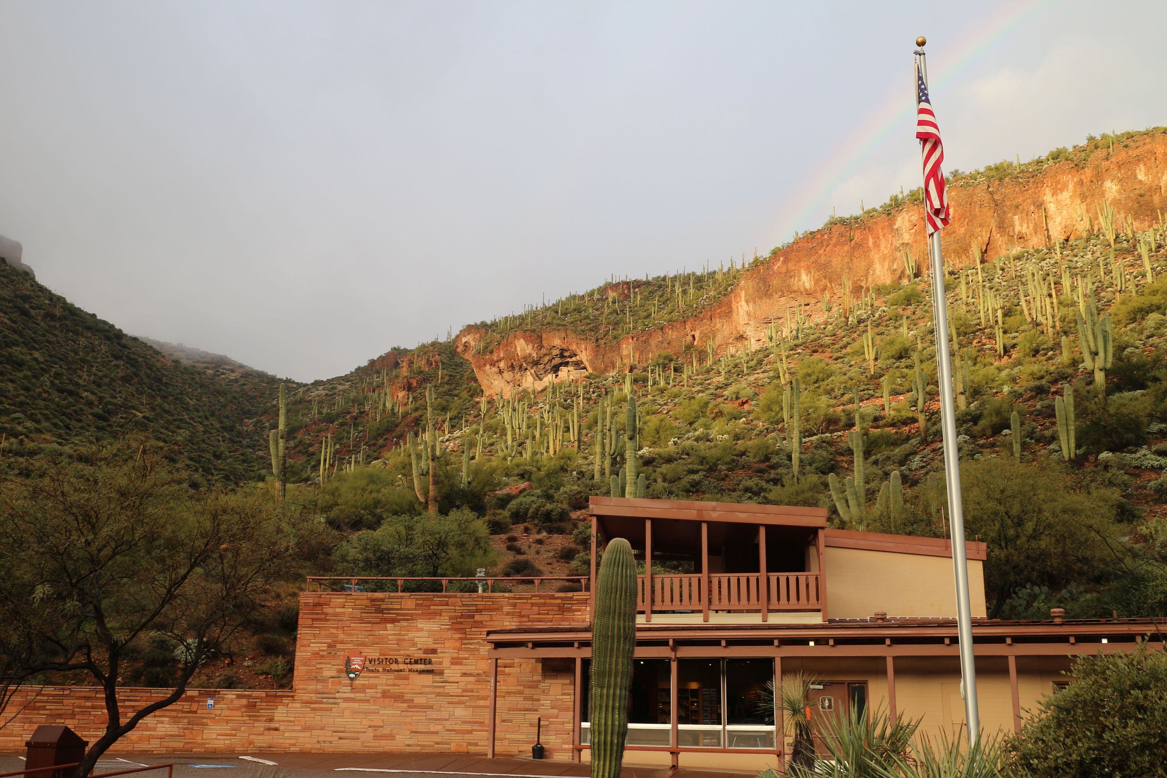 The Visitor Center sits below the Lower Cliff Dwelling